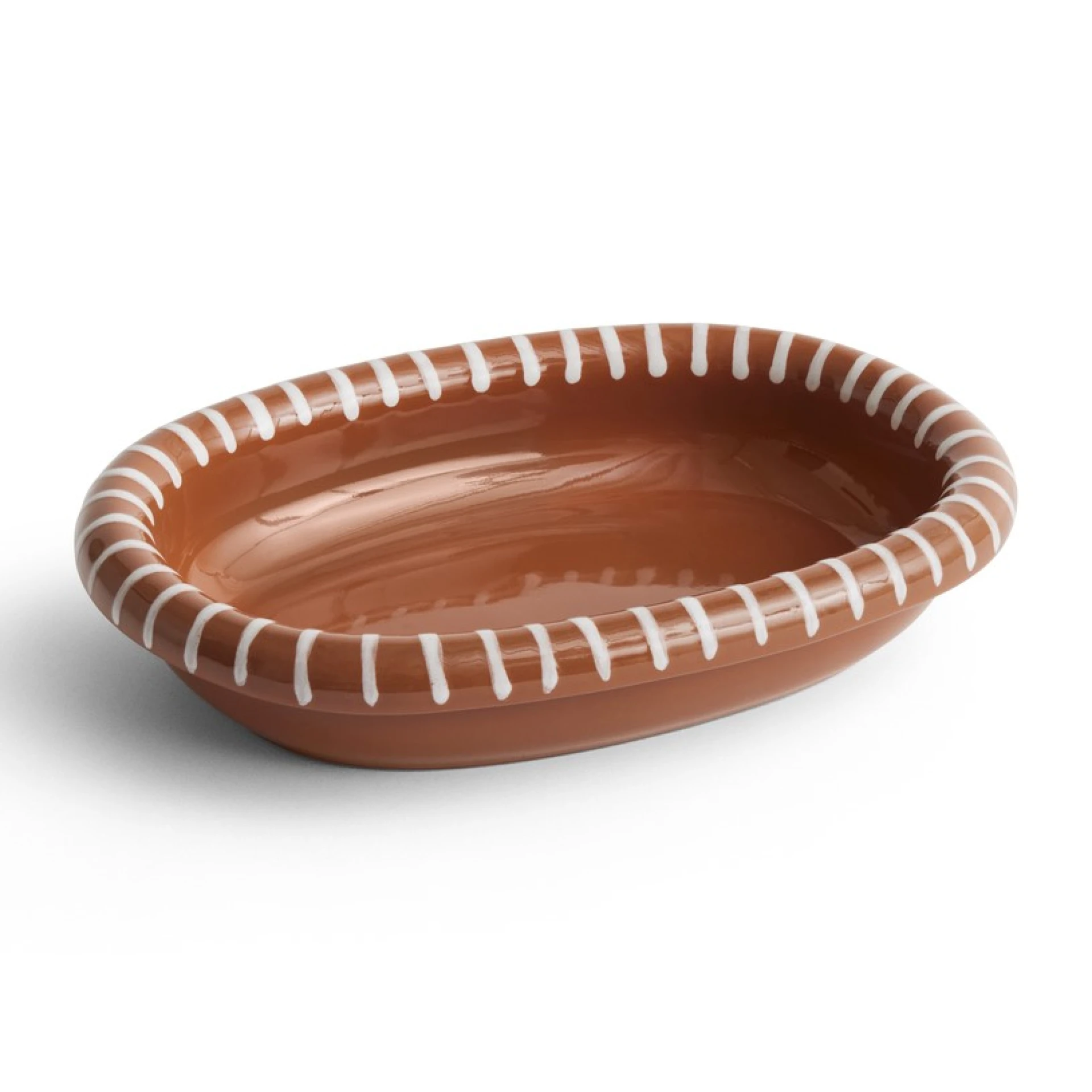 Barro Oval Dish Small Natural with stripes