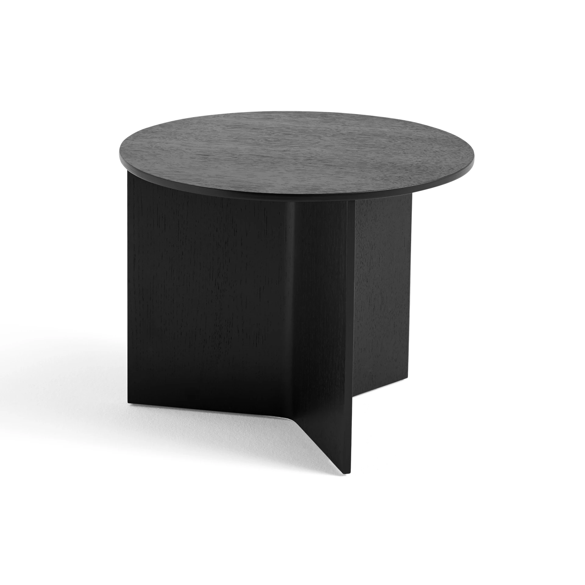 Slit Table Wood Round Black
