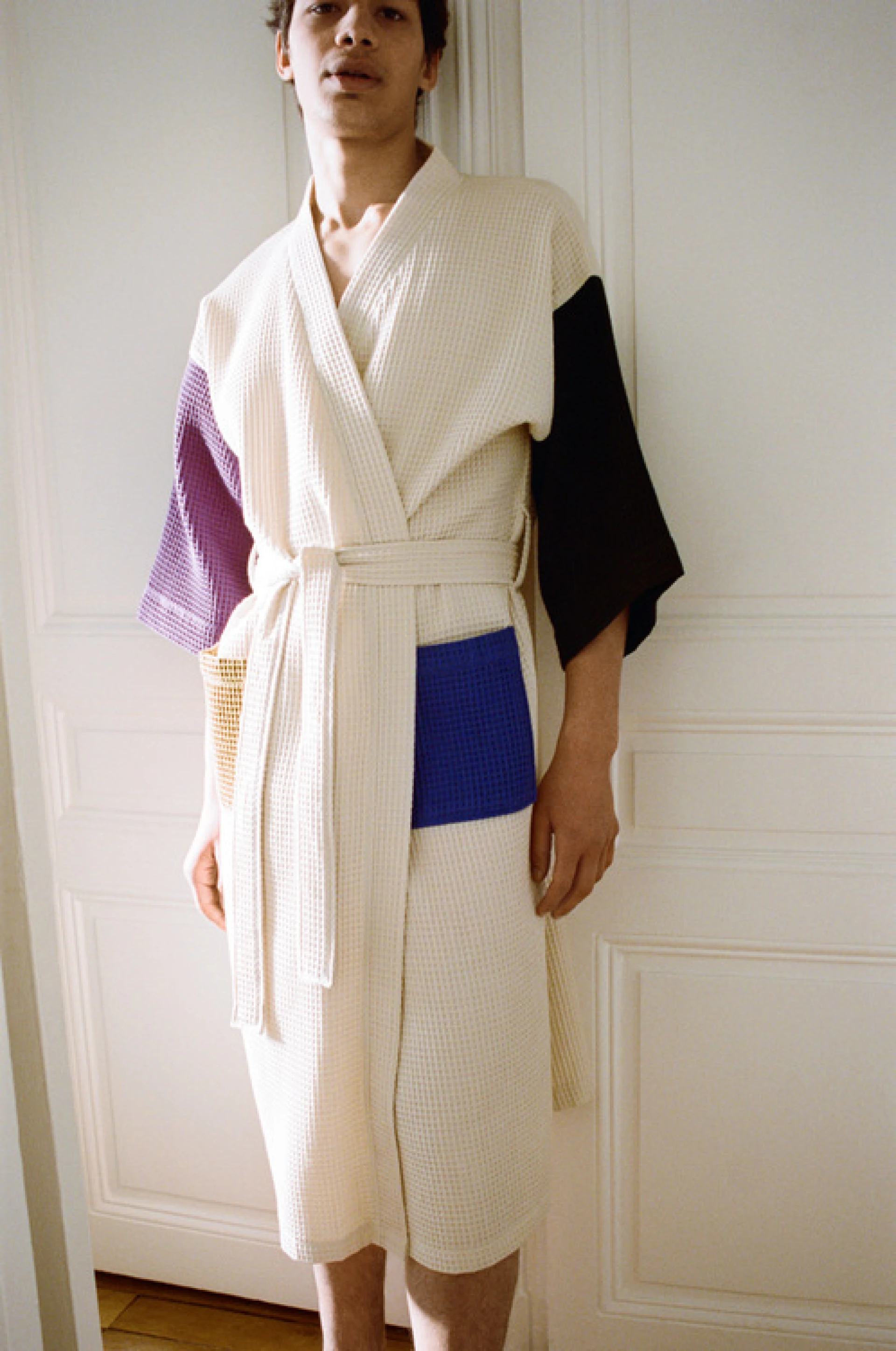 Waffle Bathrobe Cream multi