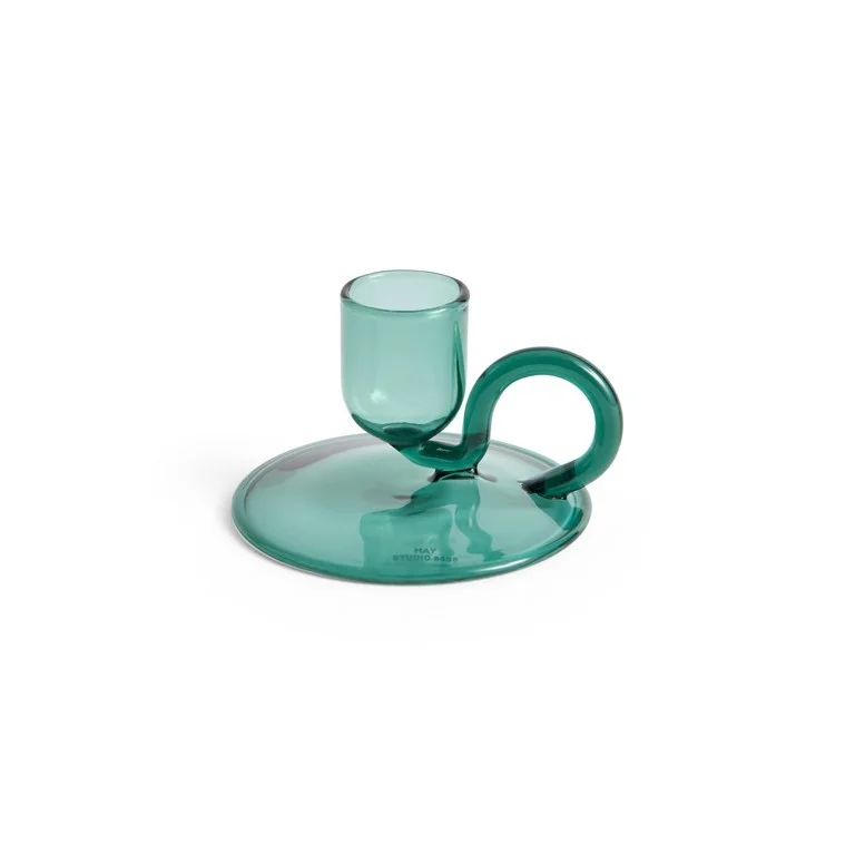 Tiny Candleholder Curved Aqua