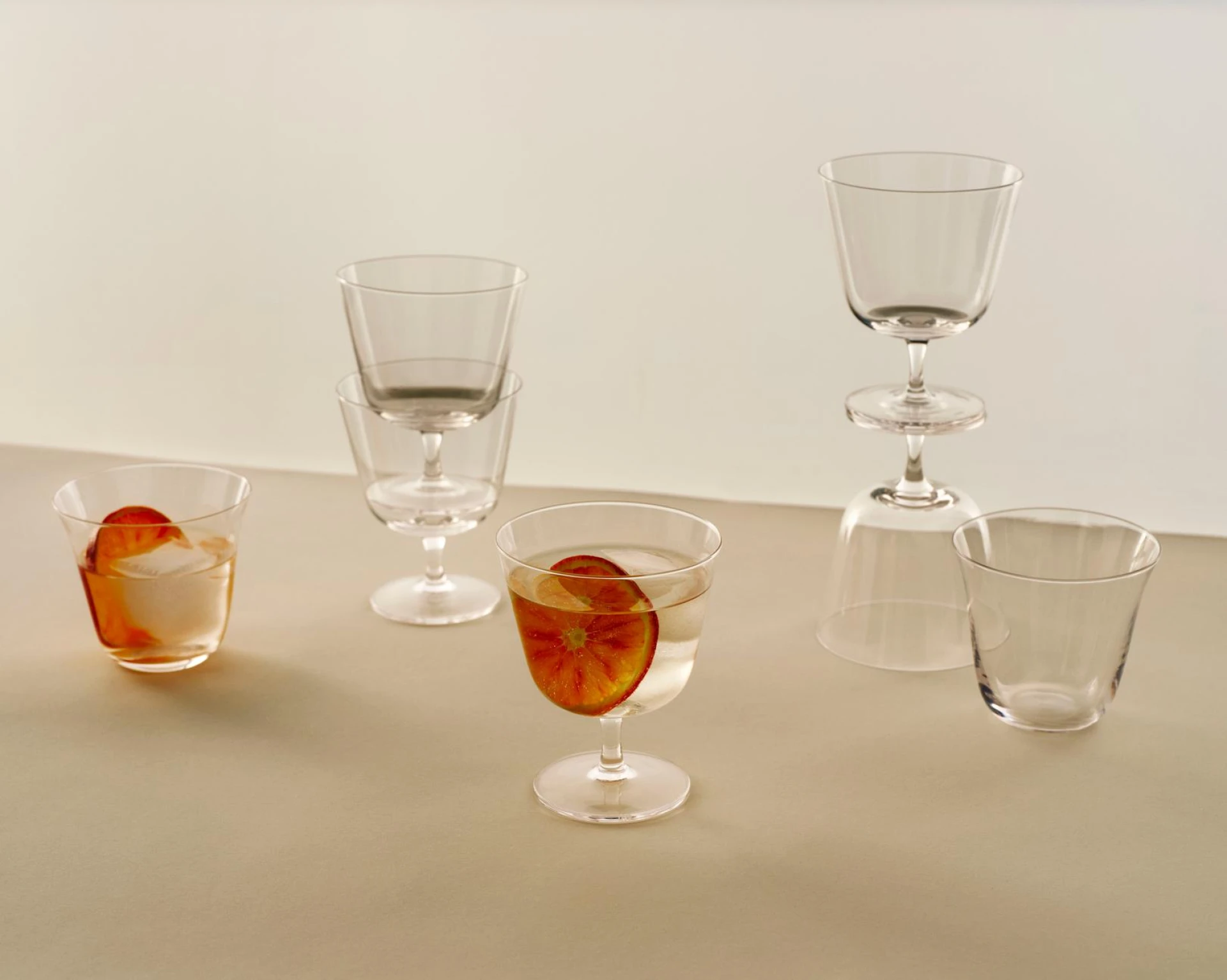 Curve Tumbler Glass Set of 2 Small Clear