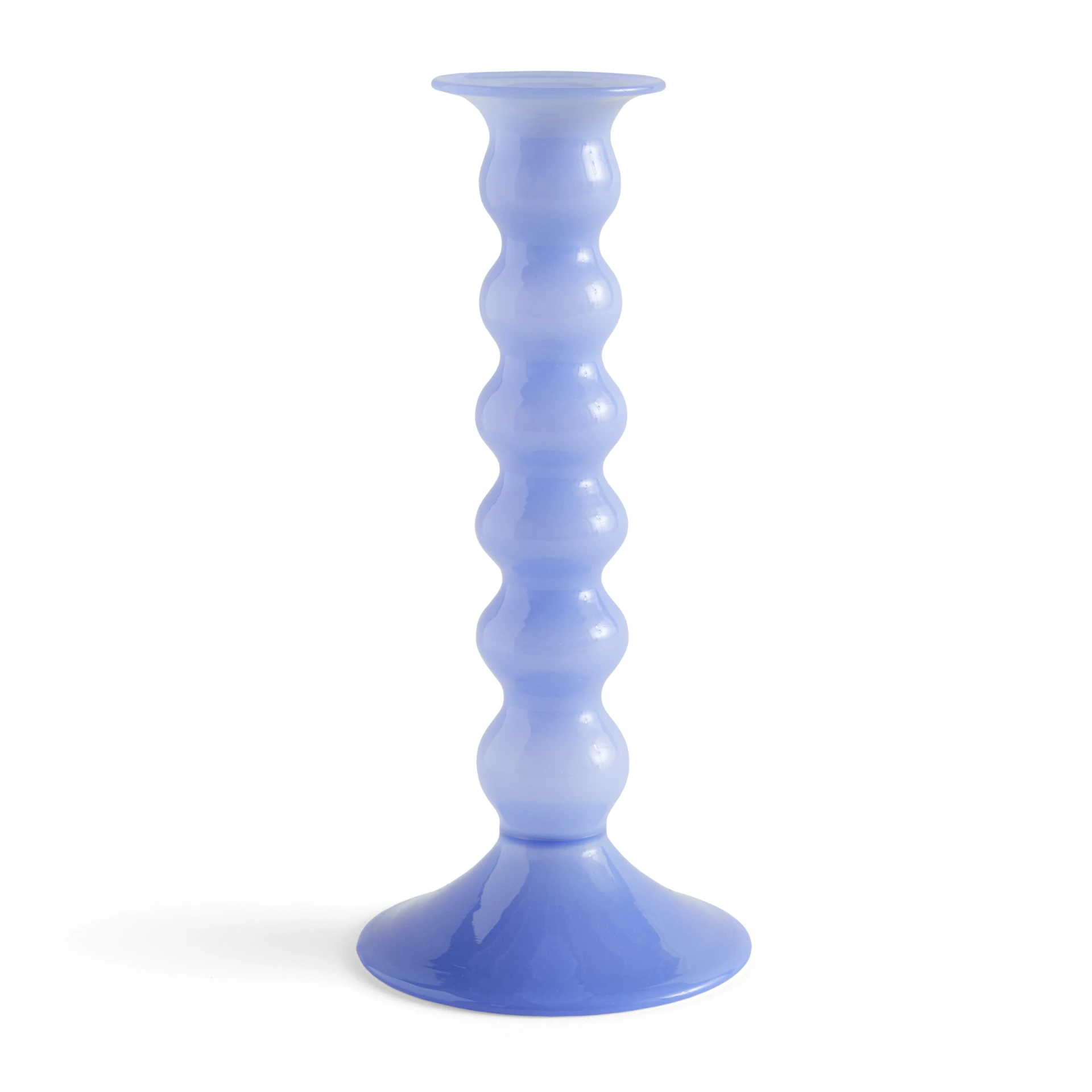Wavy Candleholder Large Jade light blue