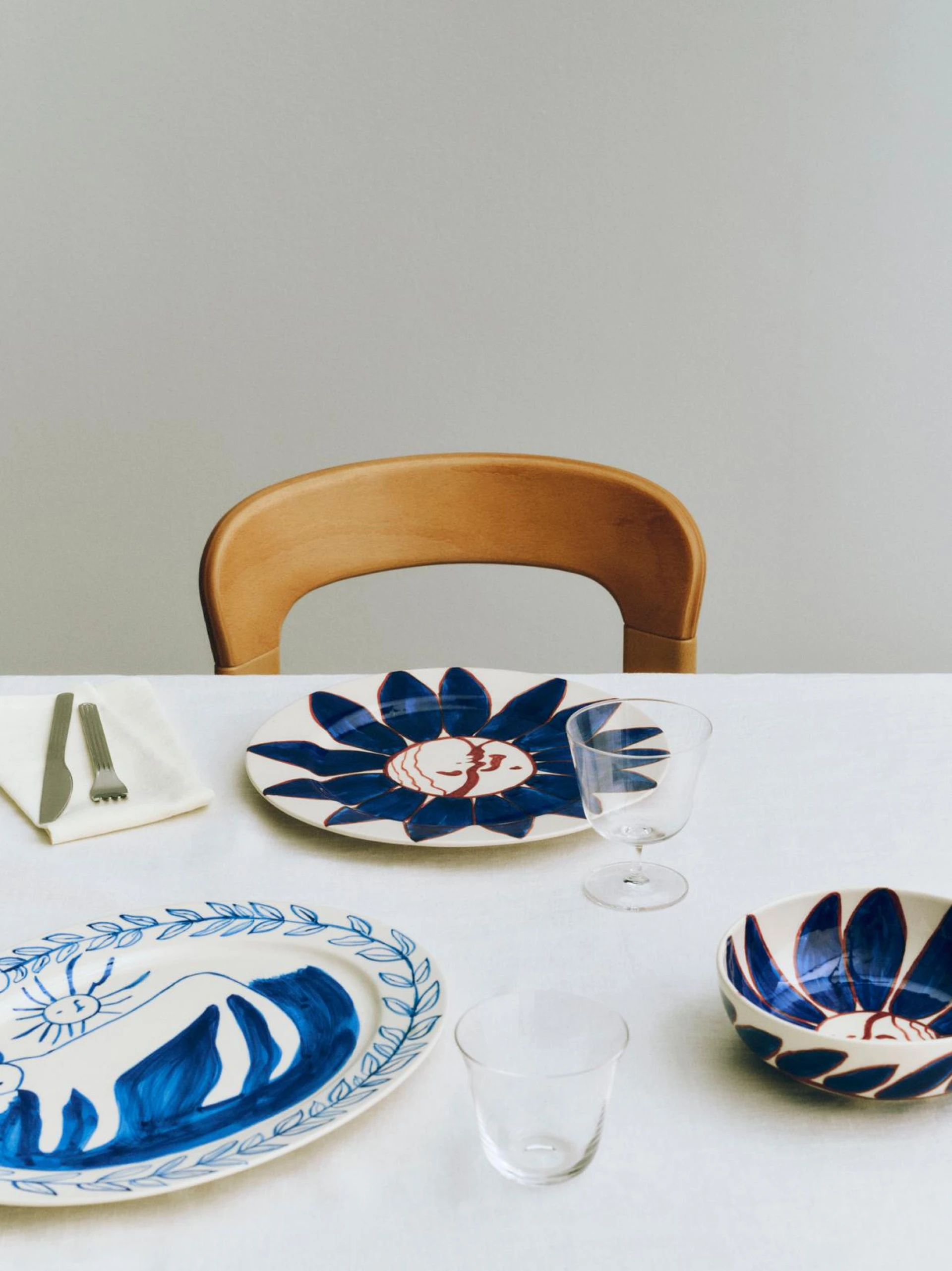 La Pittura Bowl Ø18 Deep blue flower