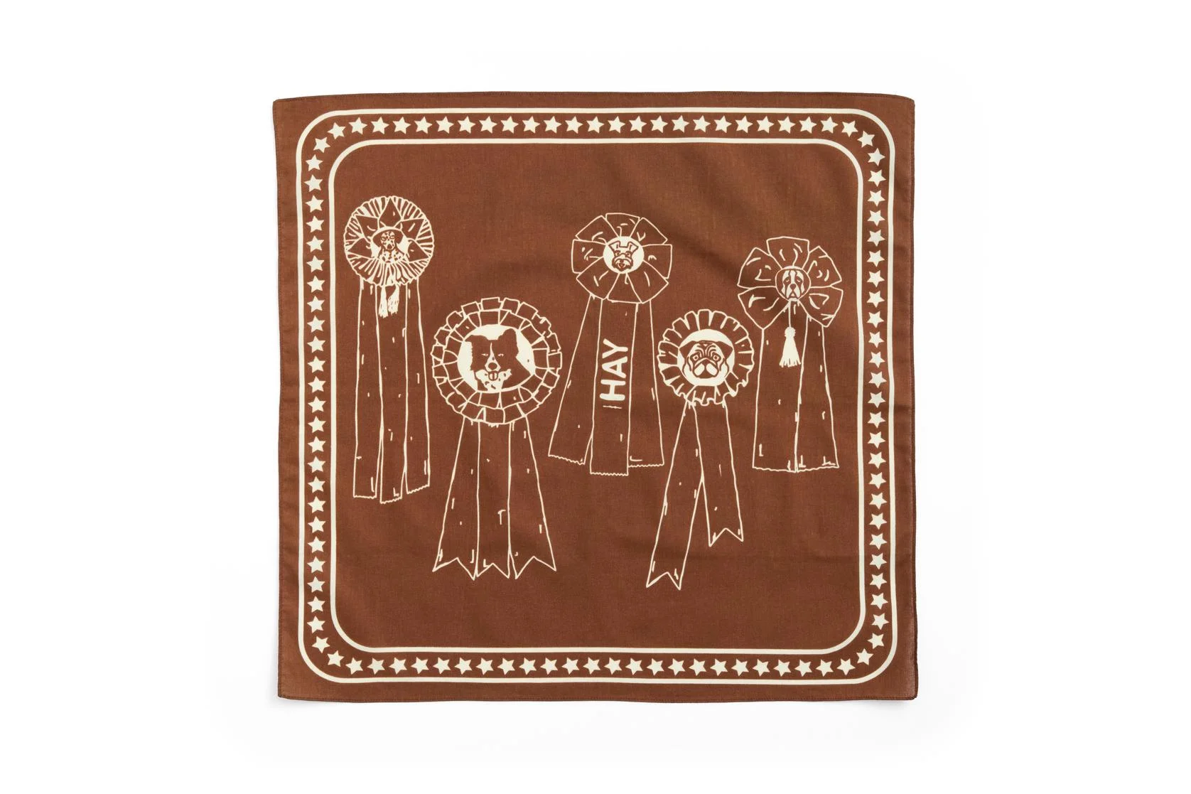 HAY Dogs Scarf (Recycled) 55 x 55 Brown