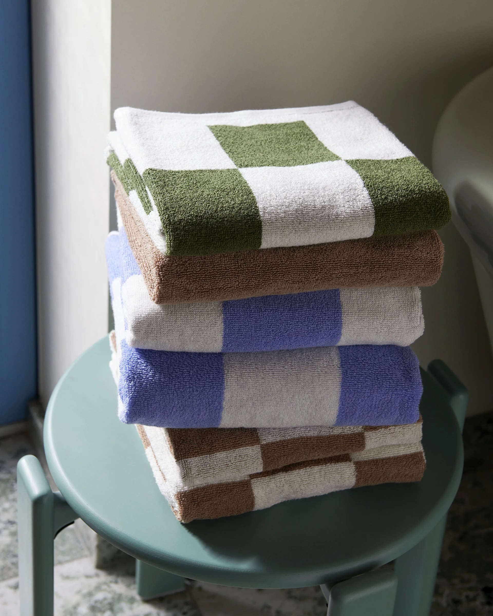 Check Hand Towel Matcha