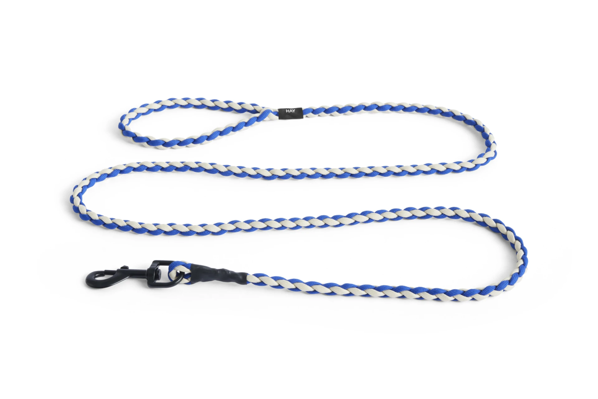 HAY Dogs Leash Braided Blue, off-white
