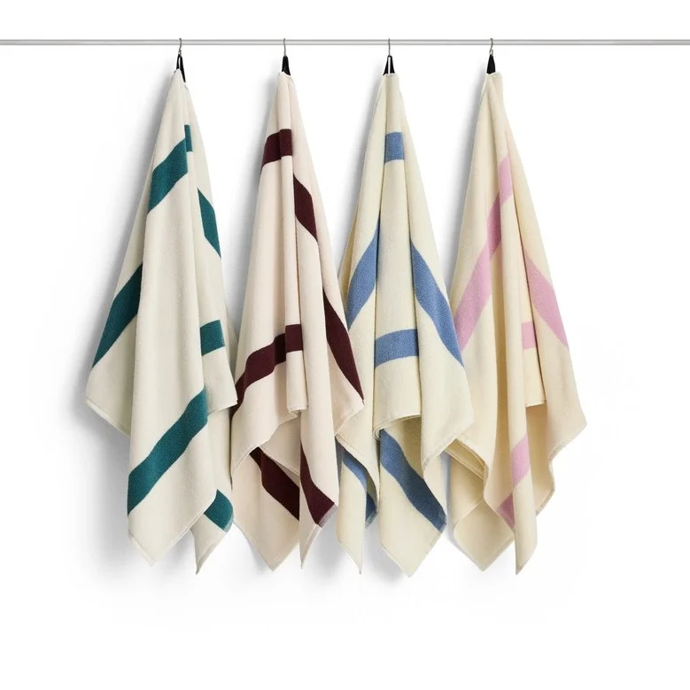 Stripe Bath Towel Burgundy