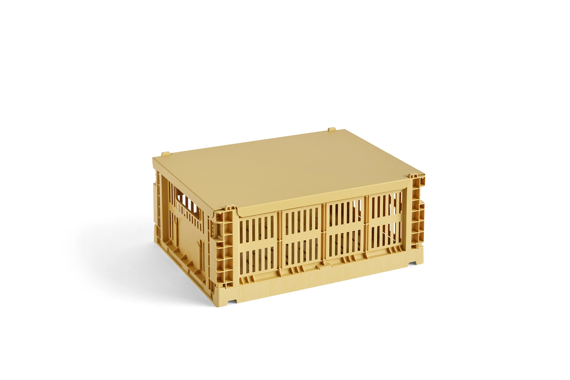HAY Colour Crate Lid Metal Medium Golden yellow
