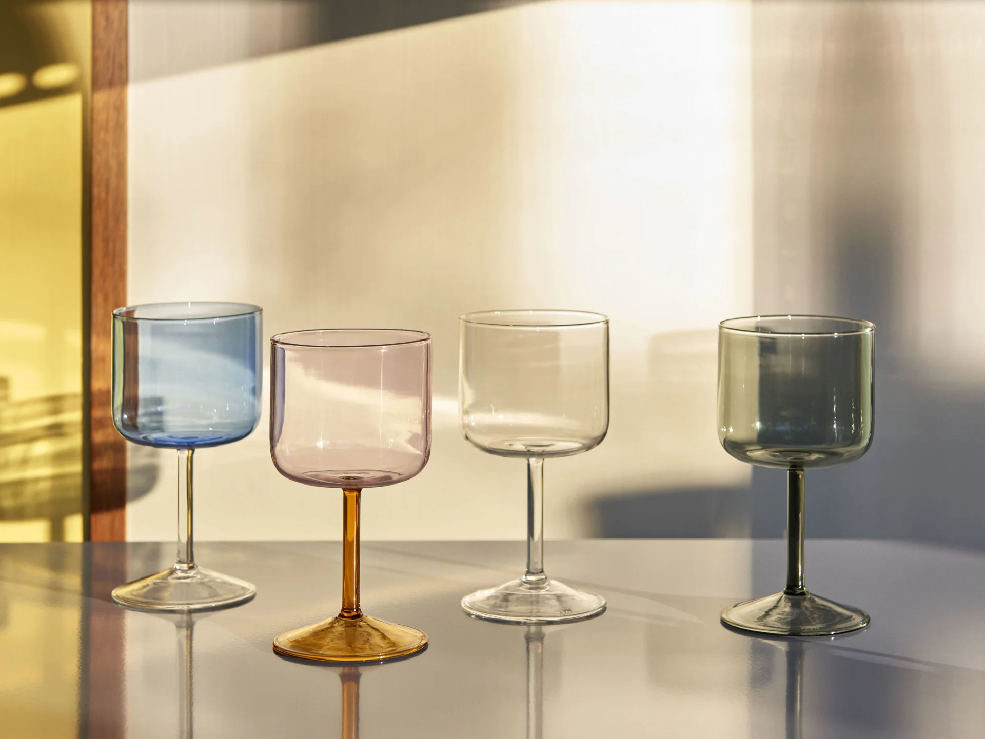 Tint Wine Glass Set of 2 Blue and clear