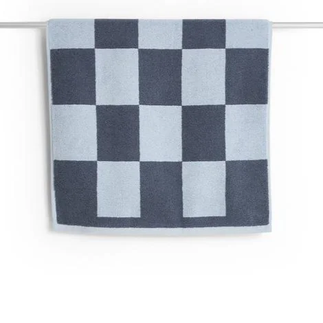 Check Bath Mat Steel blue