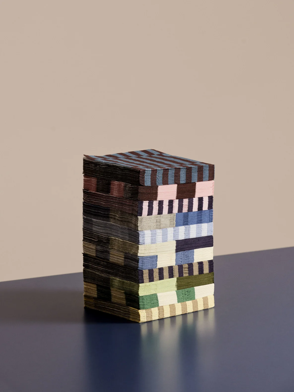 Pattern Napkins Set of 20 Lunch Off-white, green and black M check