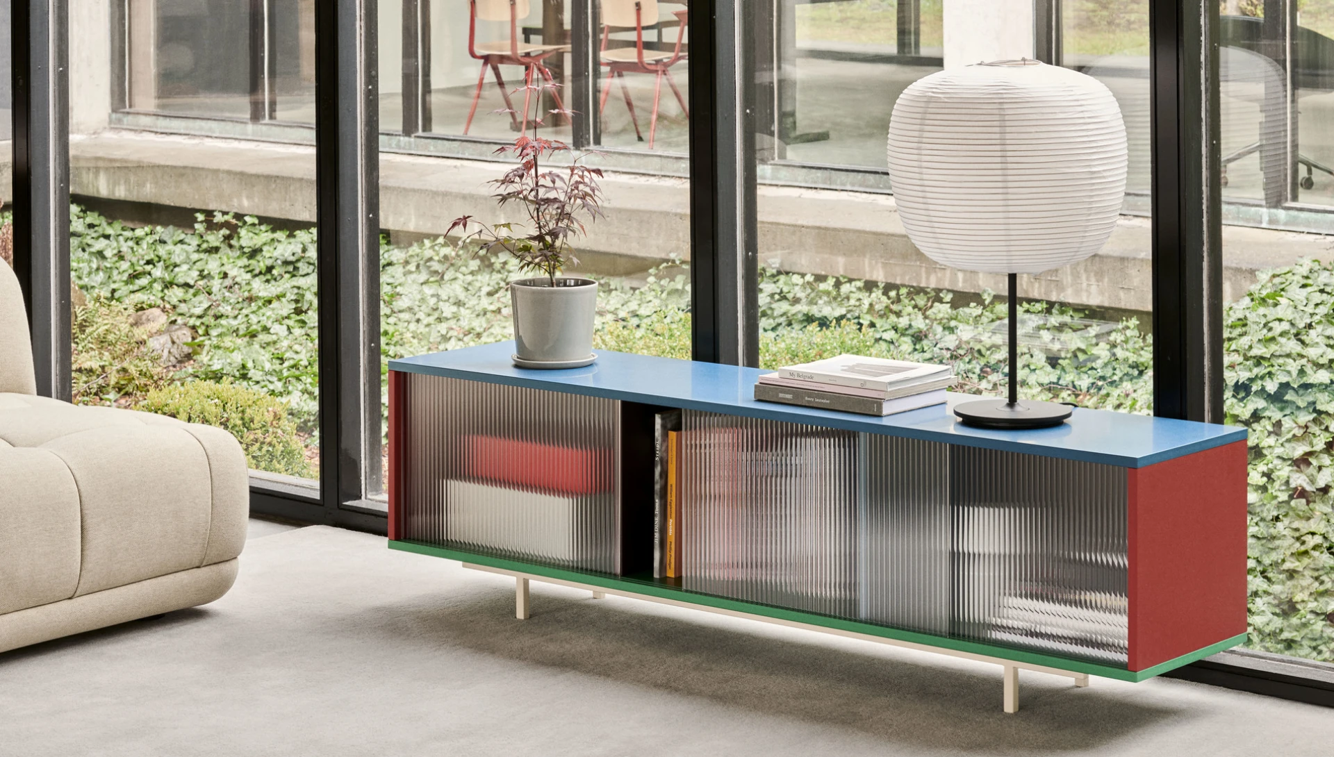 Colour Cabinet Large Multi Floor w. Glass doors