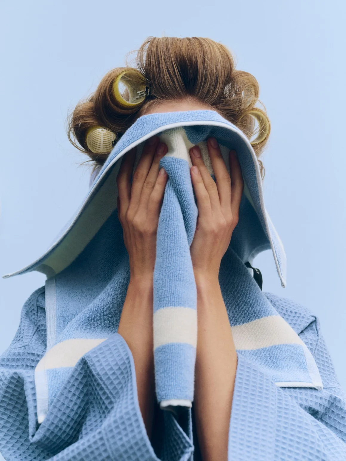 Stripe Hand Towel Dusty blue