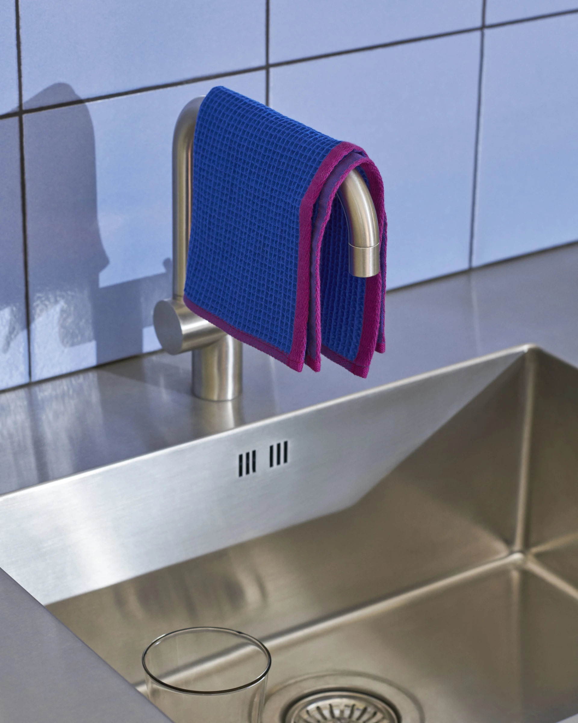 Canteen Dish Cloth Set of 2 Blue/fuchsia, Beige/yellow