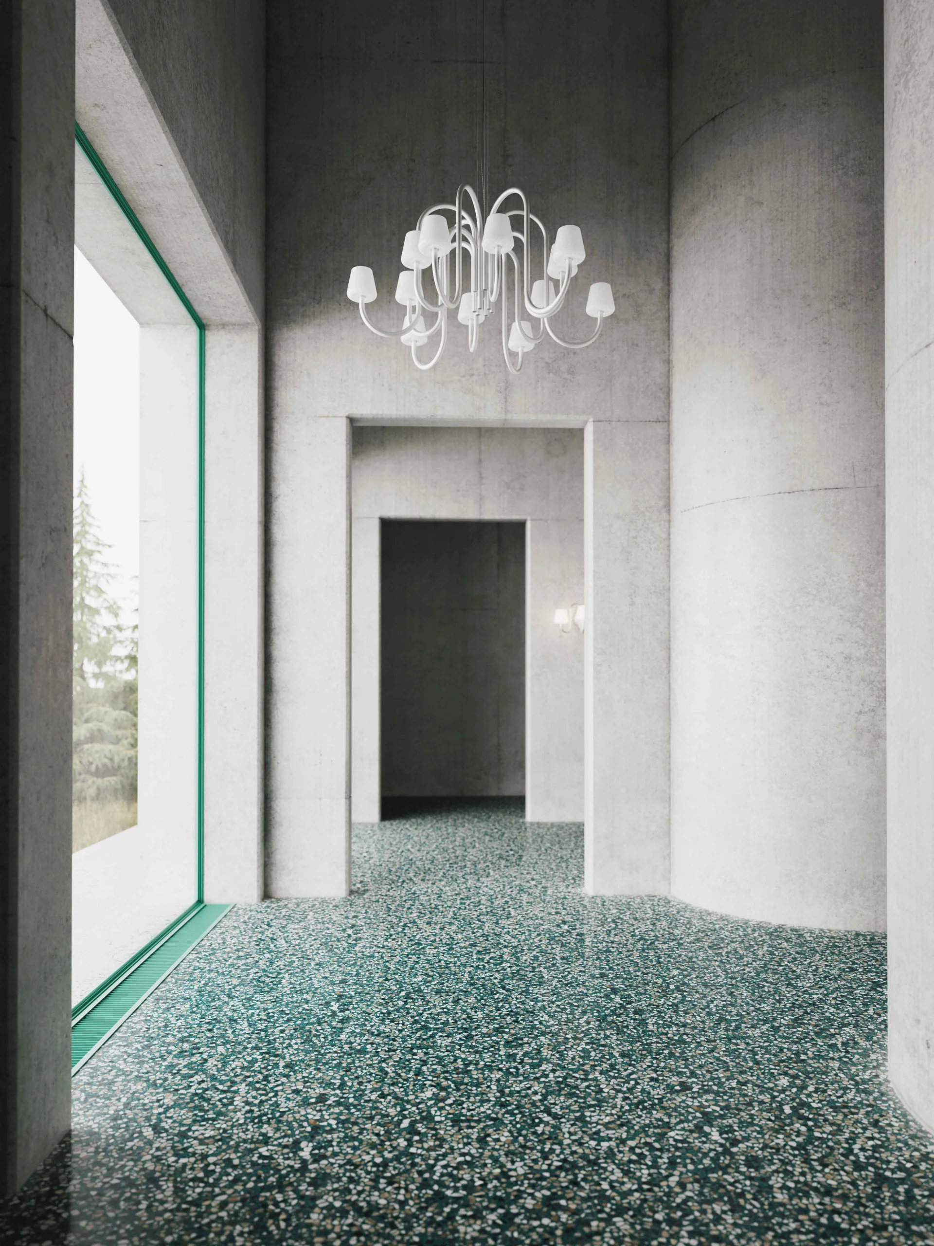 Apollo Chandelier 1065 White opal glass