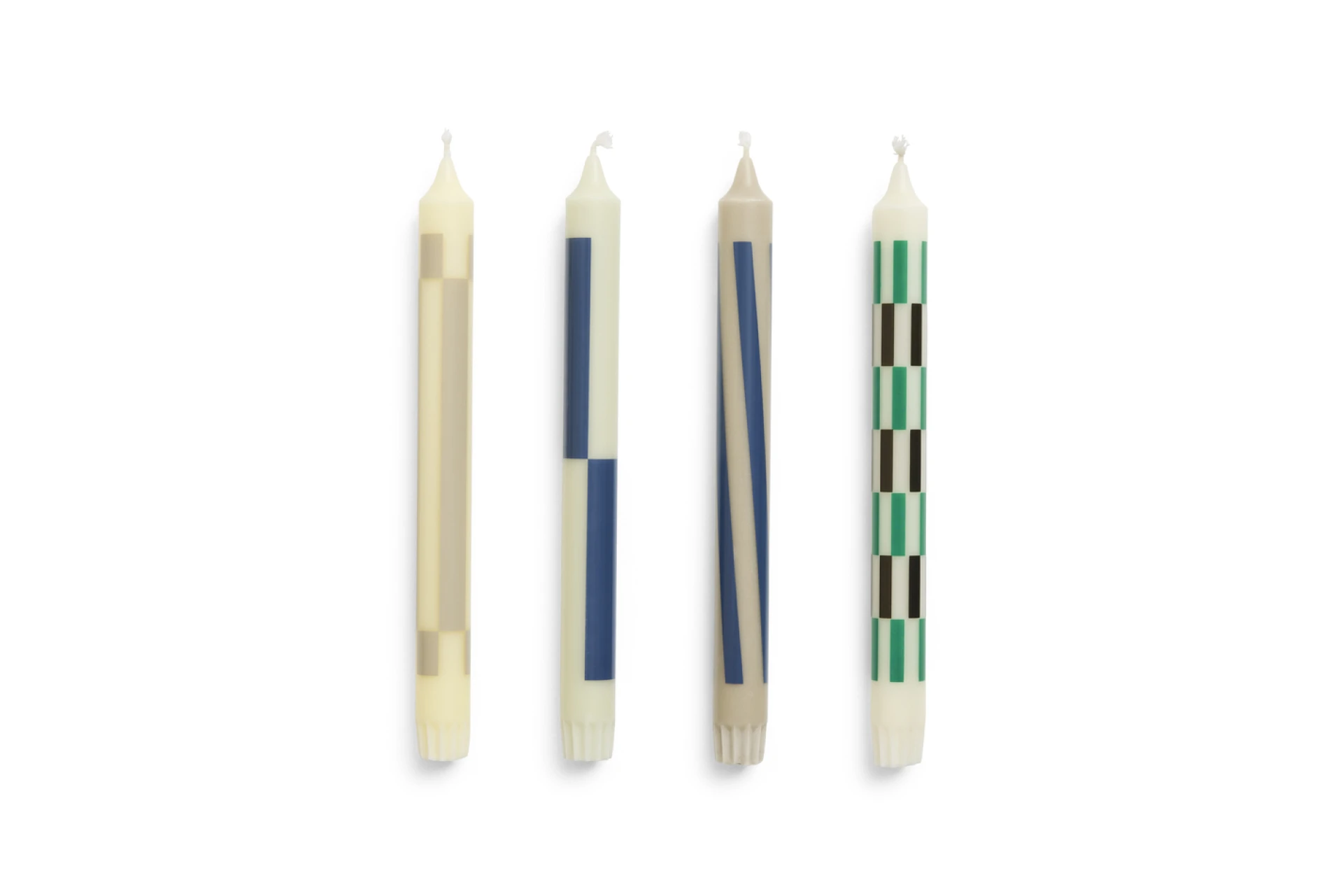 Pattern Candle Cream and dark Set of 4