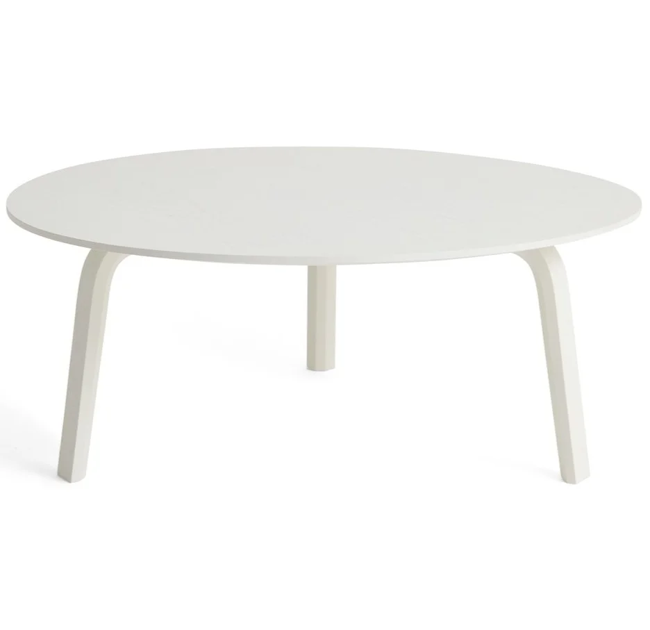 Bella Coffee Table D80 x H32 White water-based lacquered solid oak