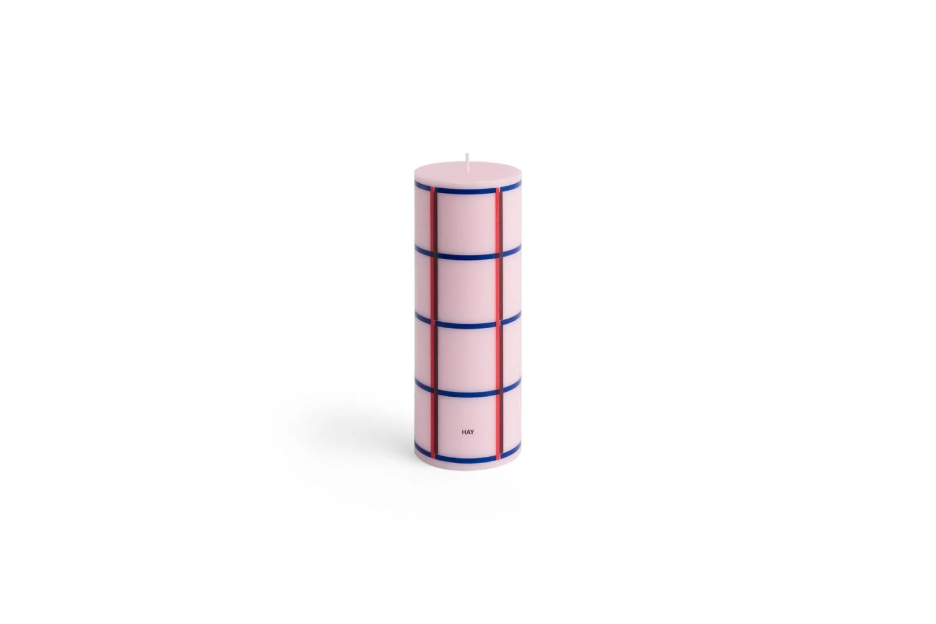 Column Candle Medium Light pink, red, bordeaux and dark blue
