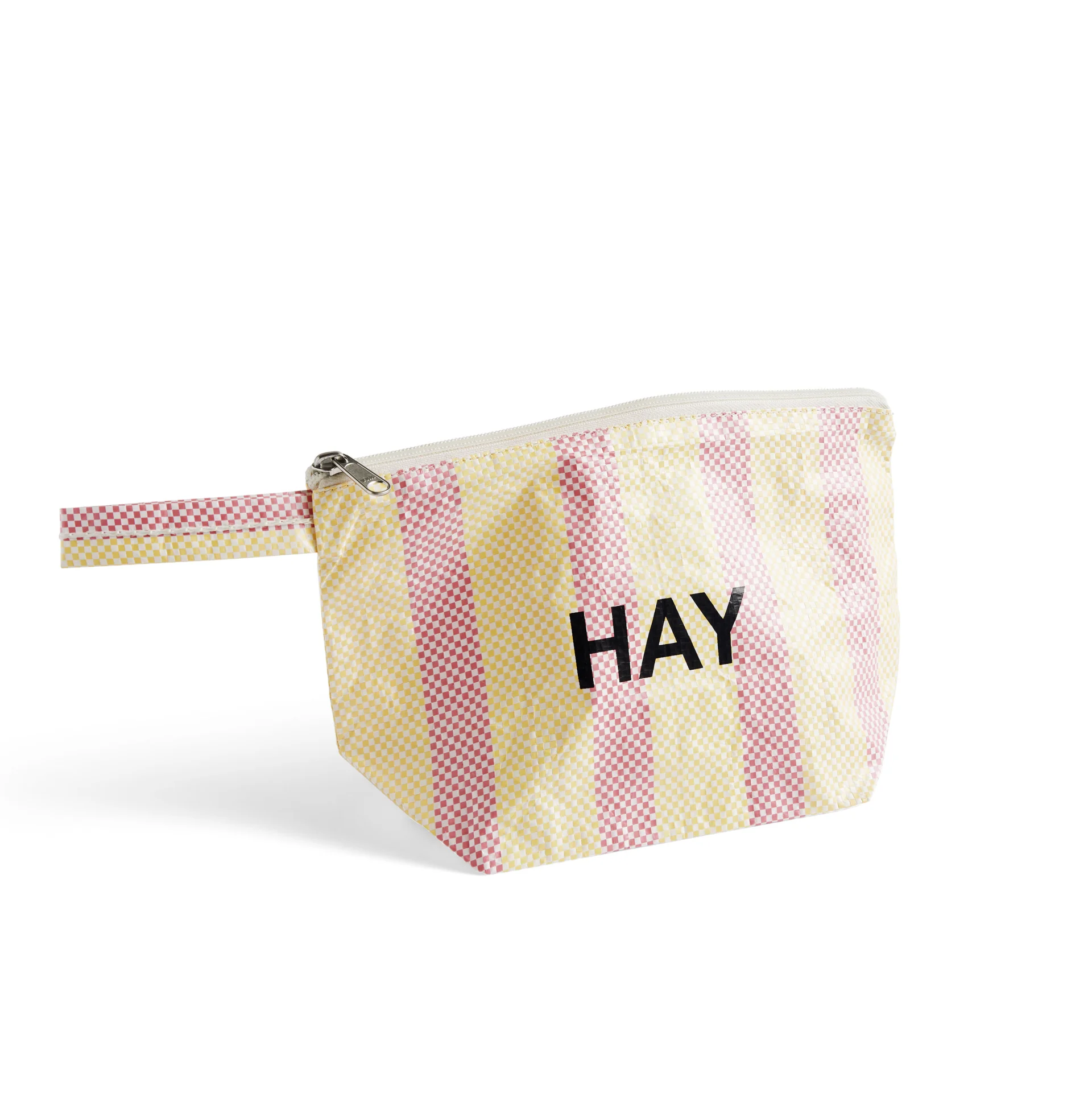 Candy Stripe Wash Bag Small Red and yellow
