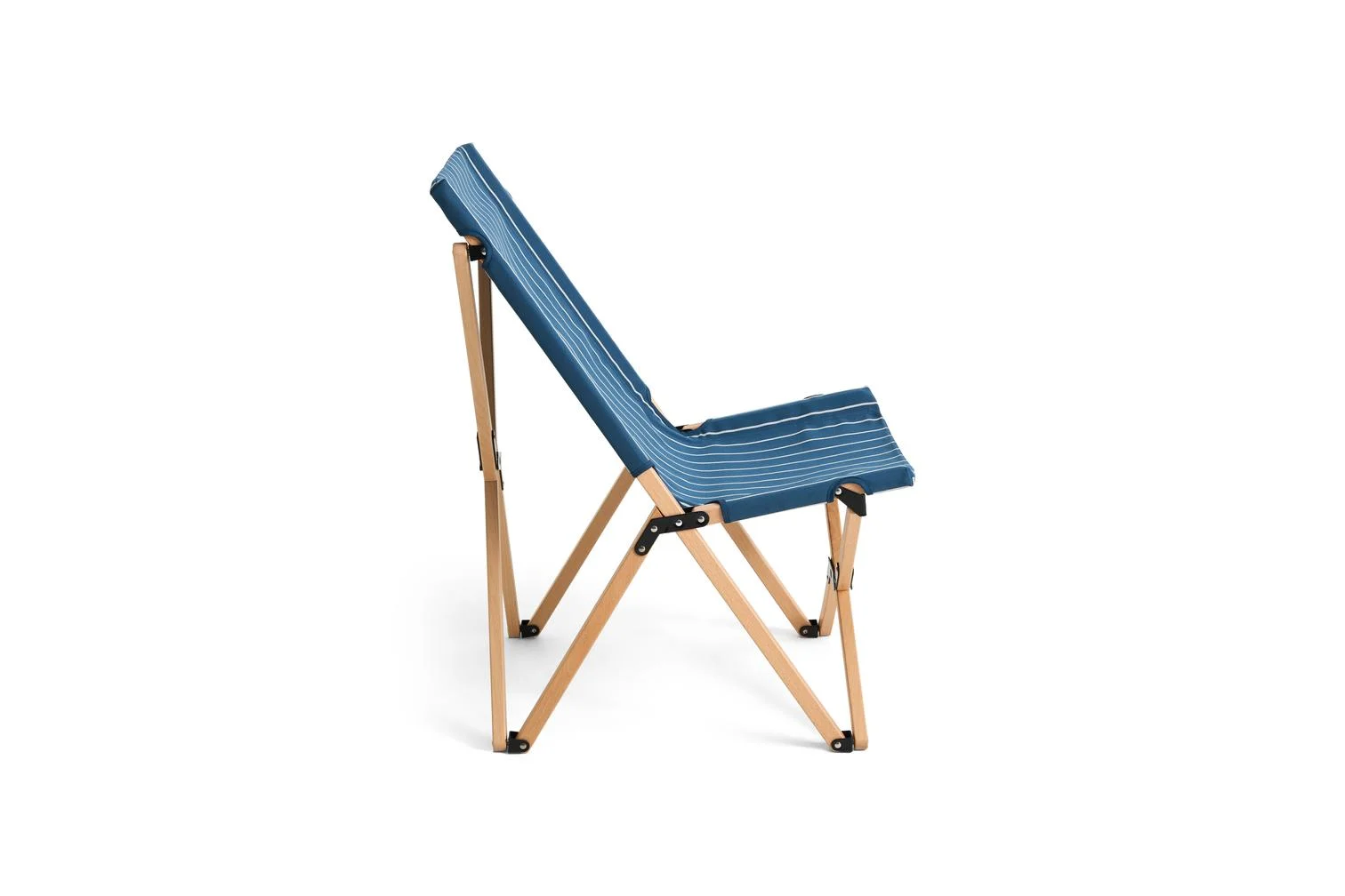 Outdoor Market Folding Chair Blue beige stripe