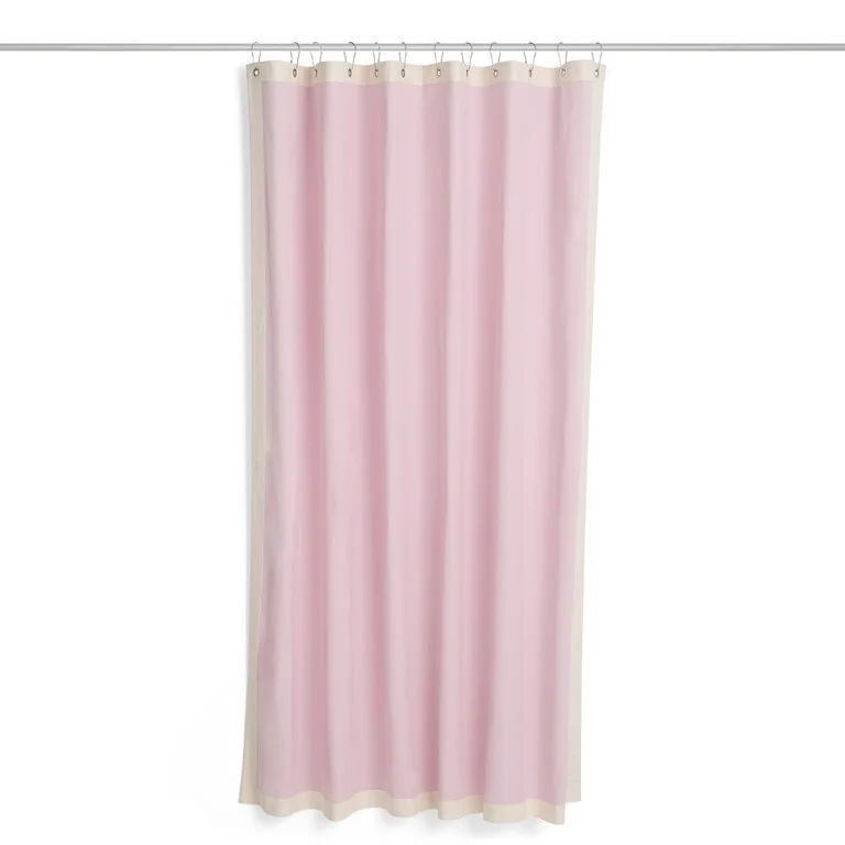Outline Shower Curtain Pink and cream