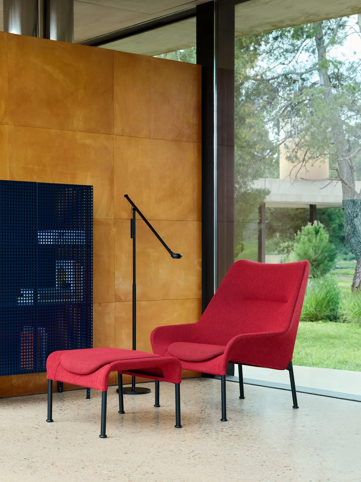 Perforated Cabinet Floor Large Steel blue