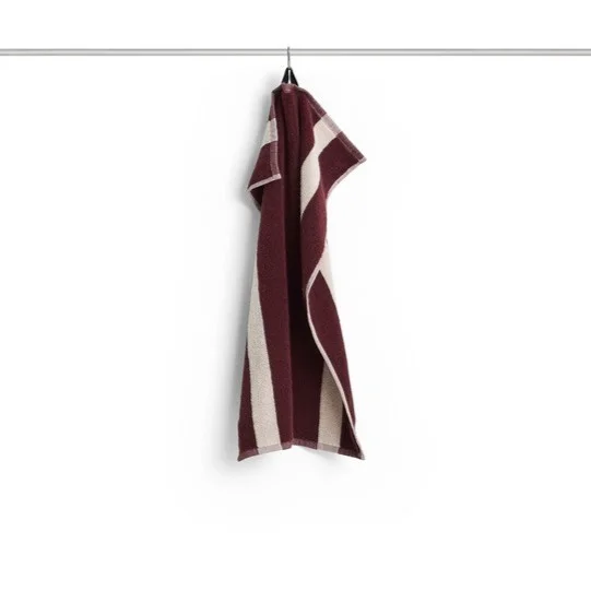 Stripe Hand Towel Burgundy