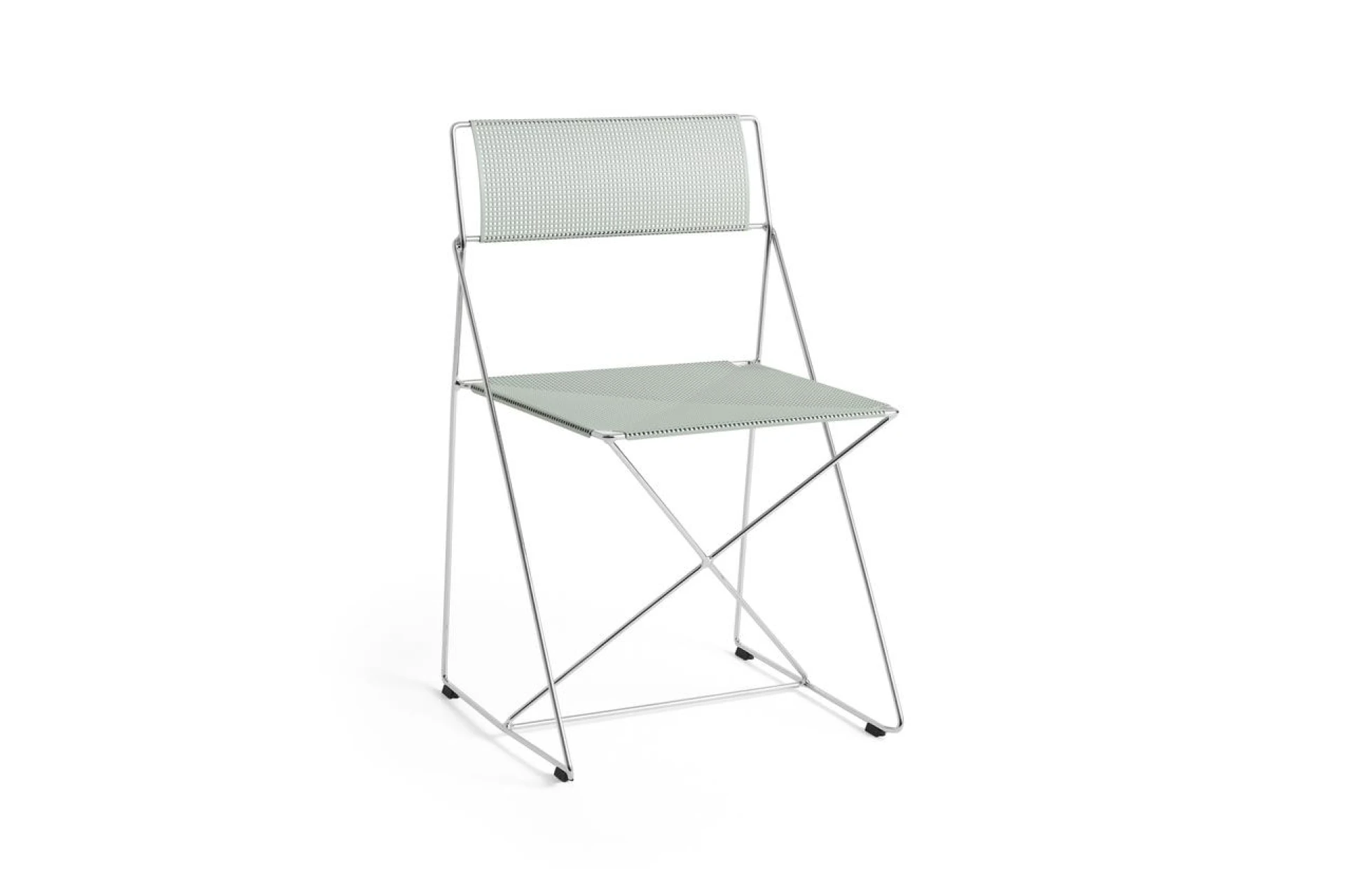 X-Line Chair Chromed base Indoor - Pale linden powder coated seat/back