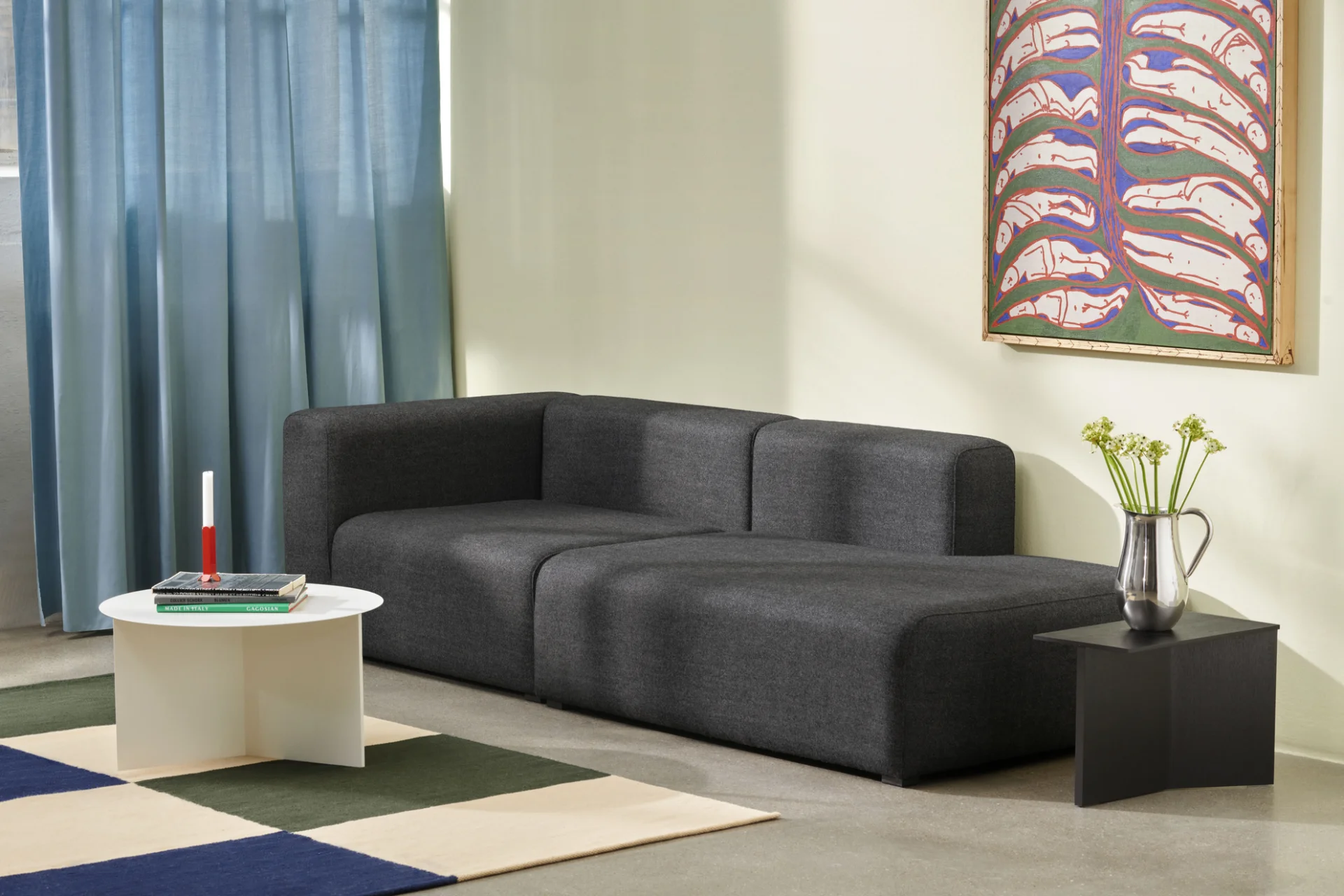 Slit Table Wood Oblong Black