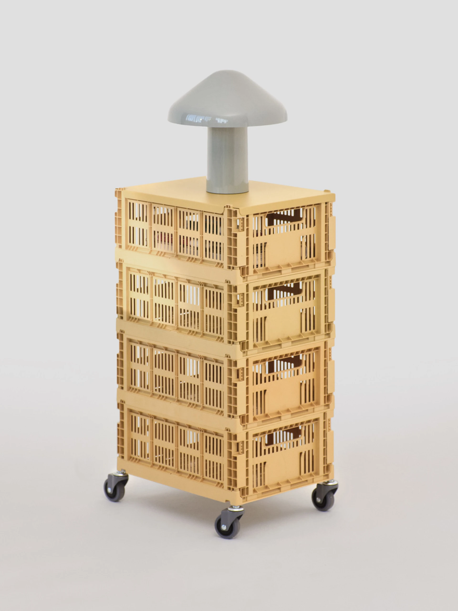 HAY Colour Crate Lid Metal Medium Golden yellow