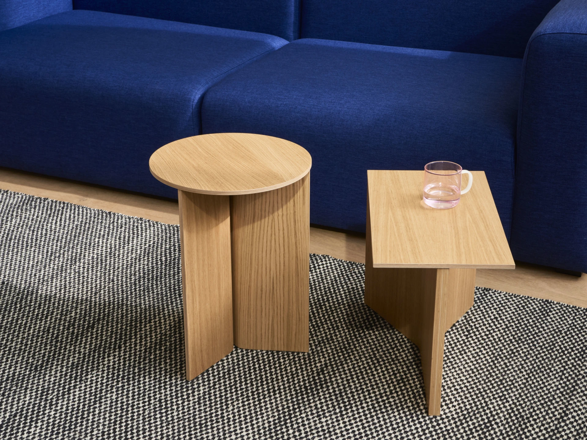 Slit Table Wood Oblong Oak