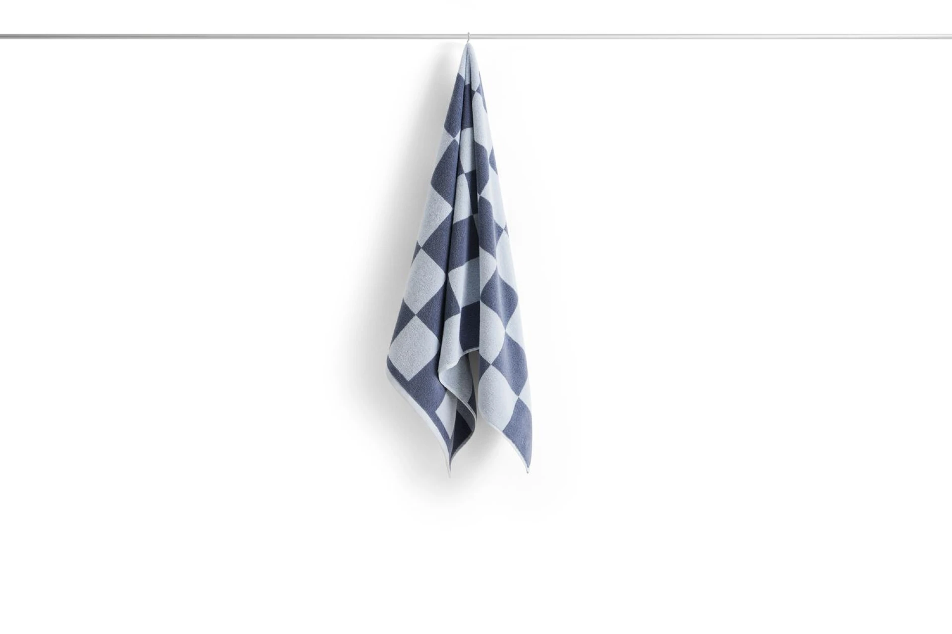 Check Bath Towel Steel blue