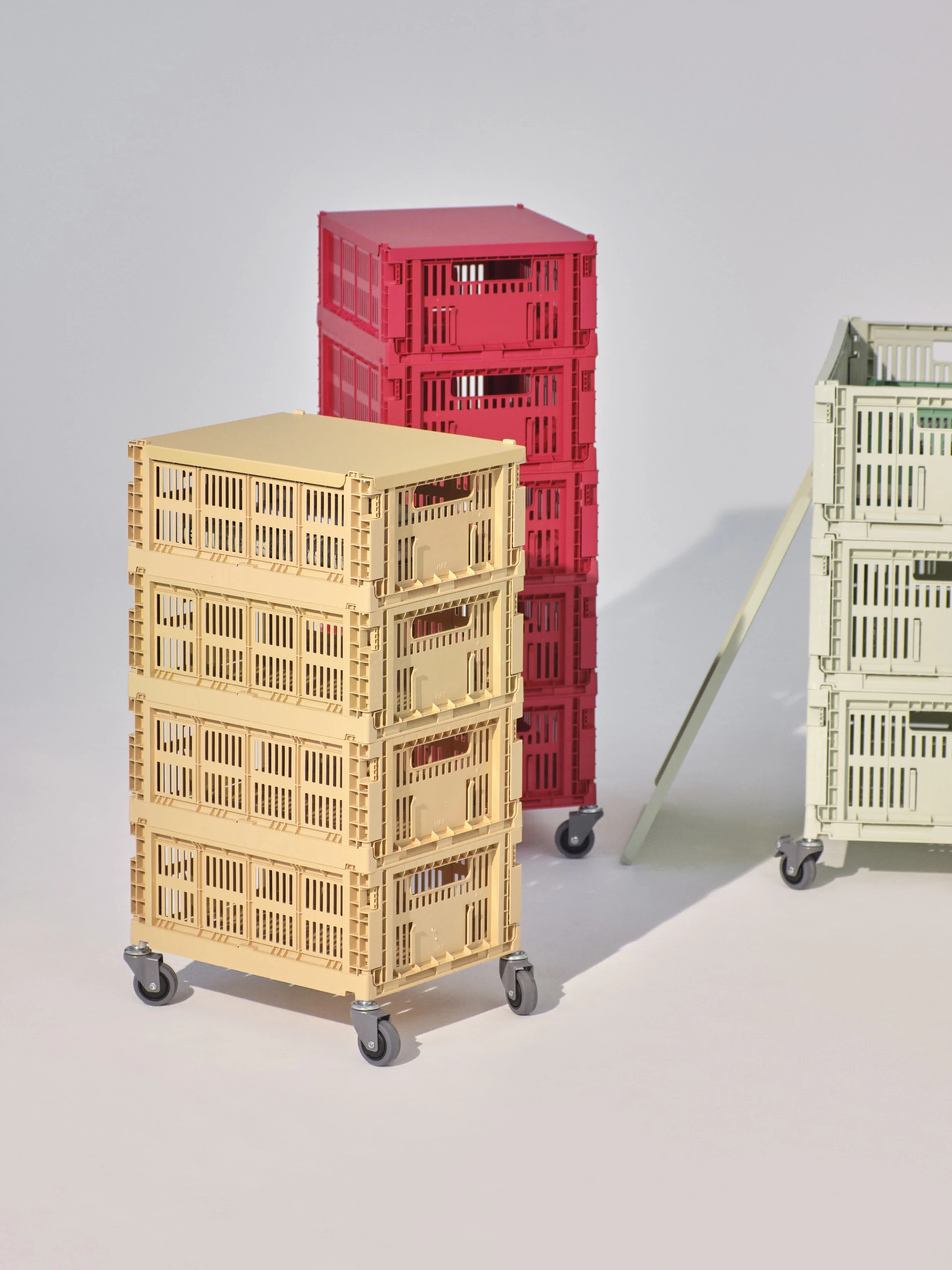 HAY Colour Crate Lid Metal Medium Golden yellow