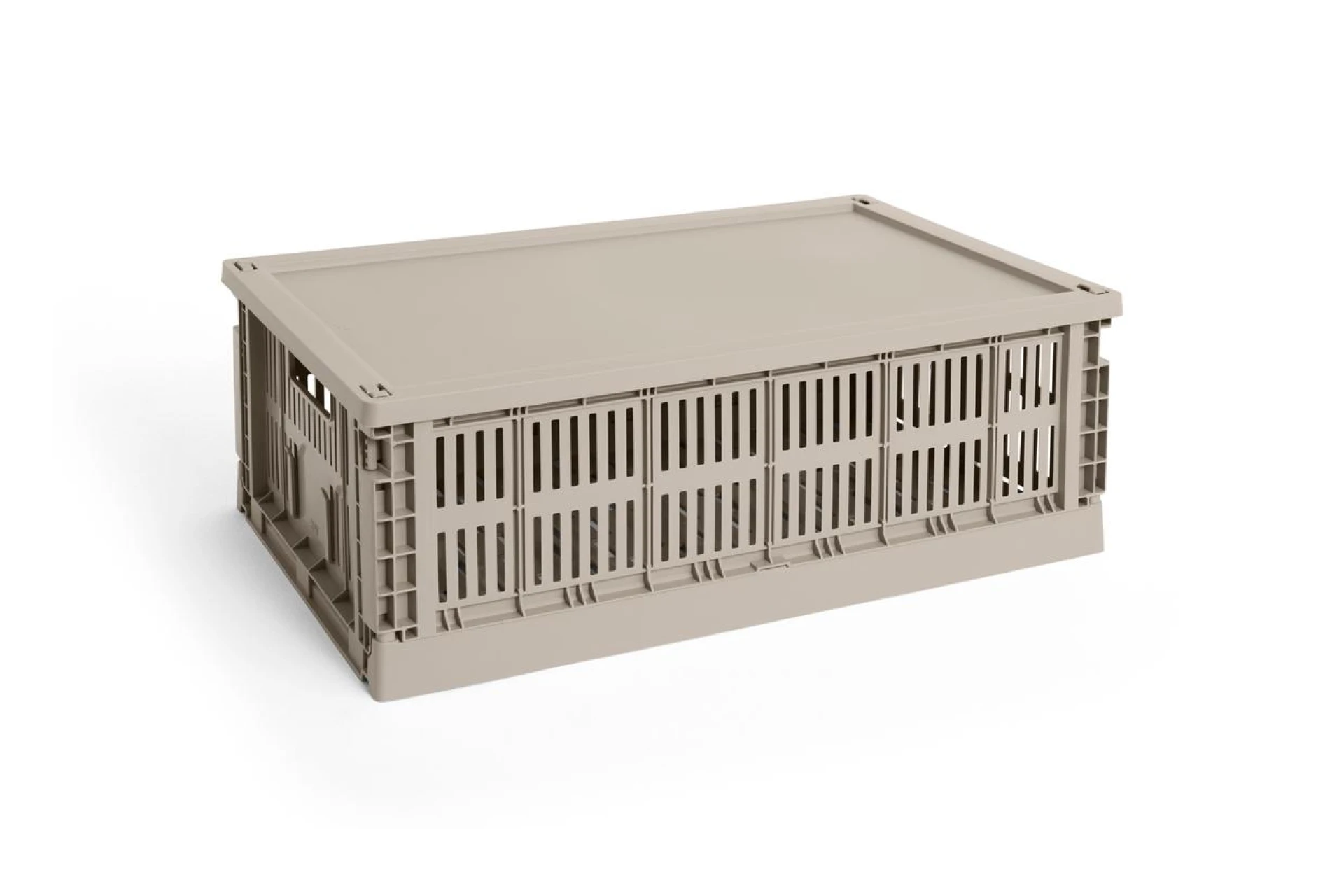 HAY Colour Crate Lid Plastic Large Warm grey