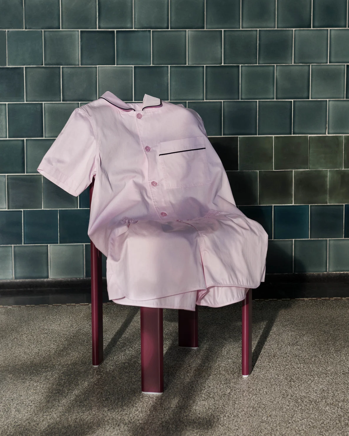 Outline Pyjama S/S Shirt S/M Soft pink