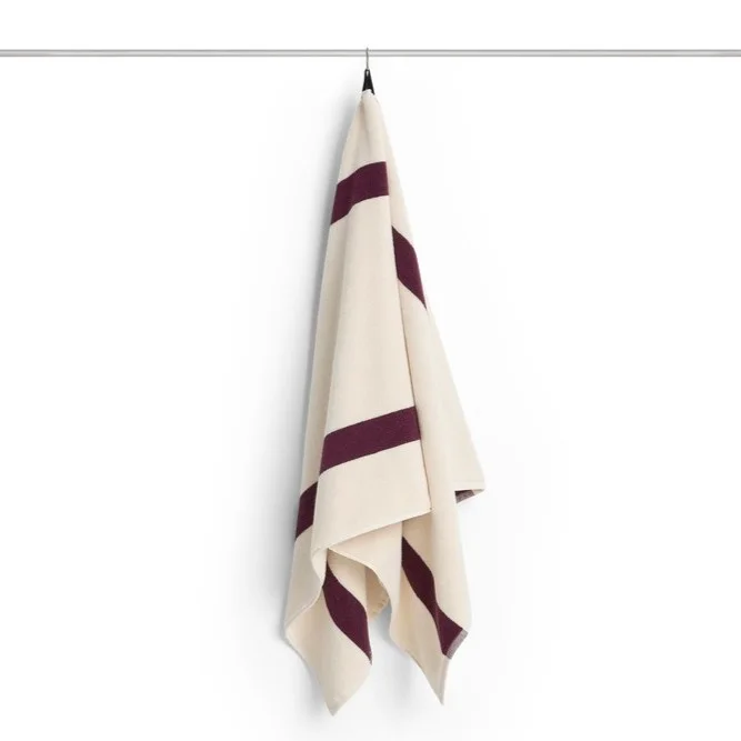 Stripe Bath Towel Burgundy