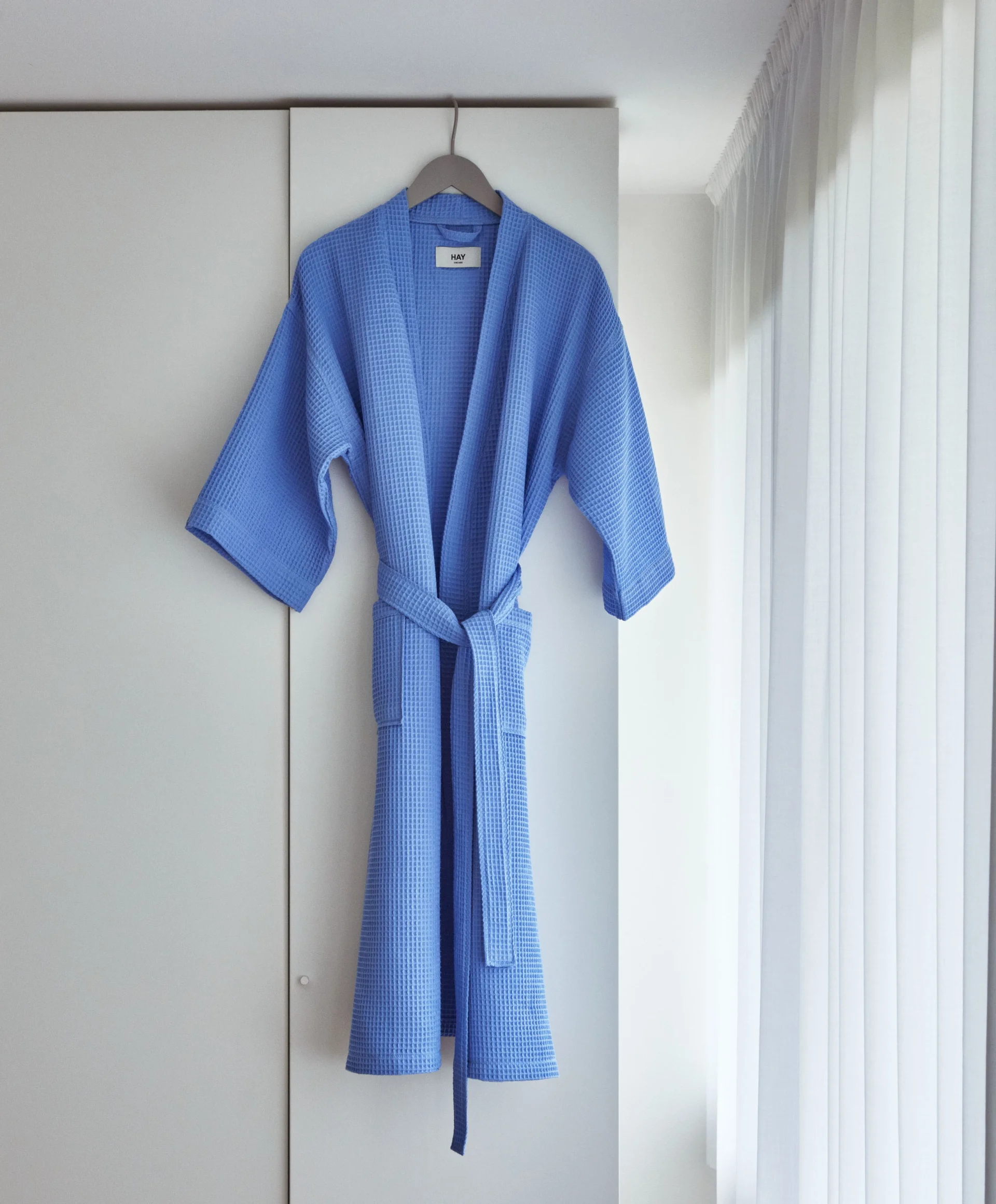 Waffle bathrobe sky blue