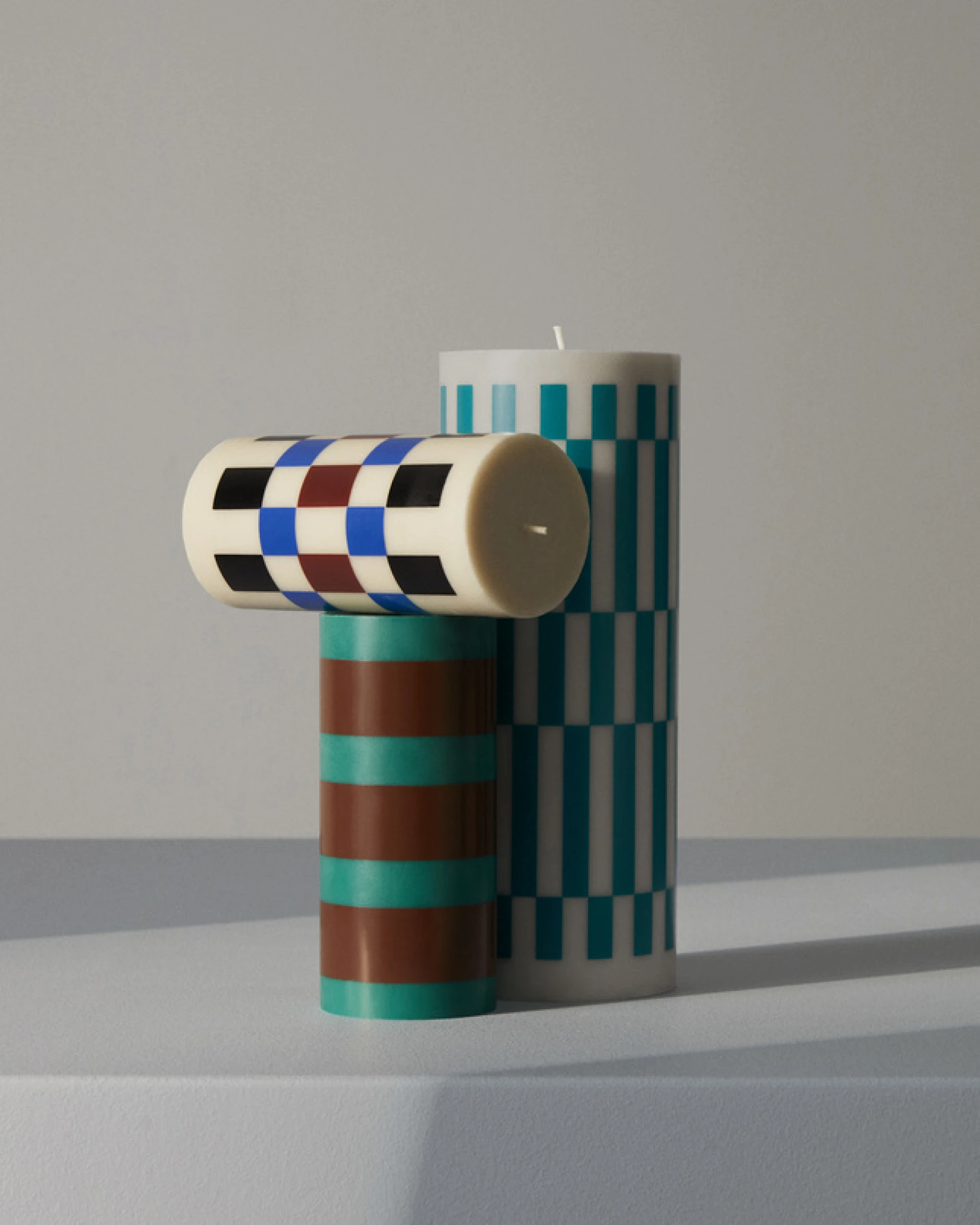 Column Candle Small Green and brown