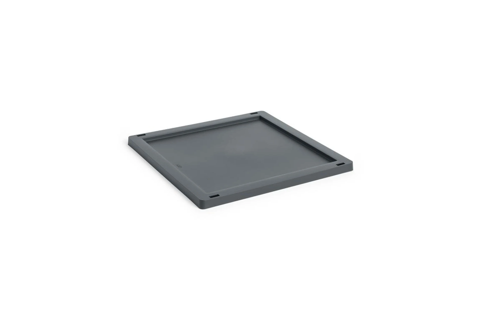 HAY Colour Crate Lid Plastic Medium Square/Cube Charcoal