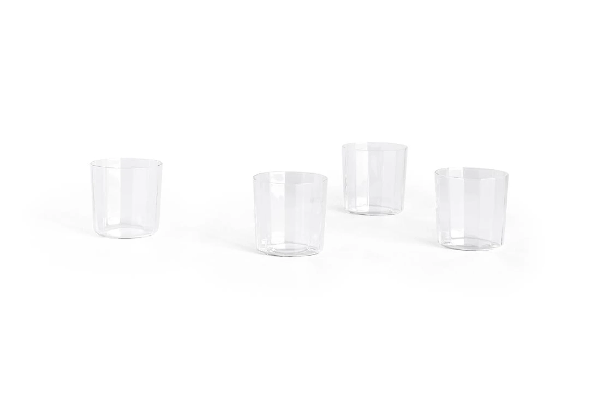 Angle Glass Set of 4 Wide H7.5 Clear