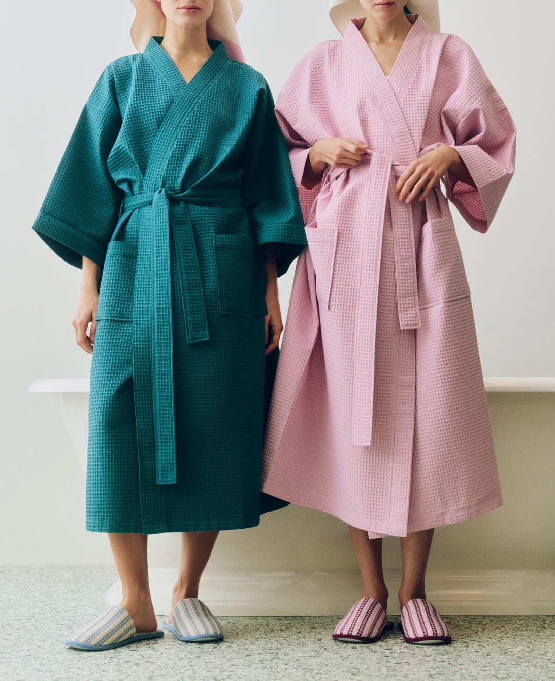 Waffle Bathrobe Cool pink