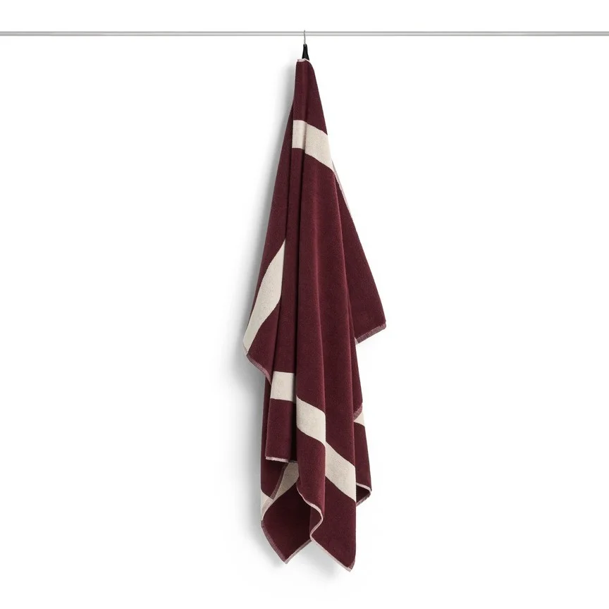 Stripe Bath Sheet Burgundy