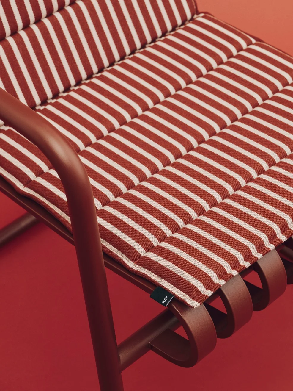 Terrazza Folding Seat Cushion 82 x 40 Terracotta bold stripe