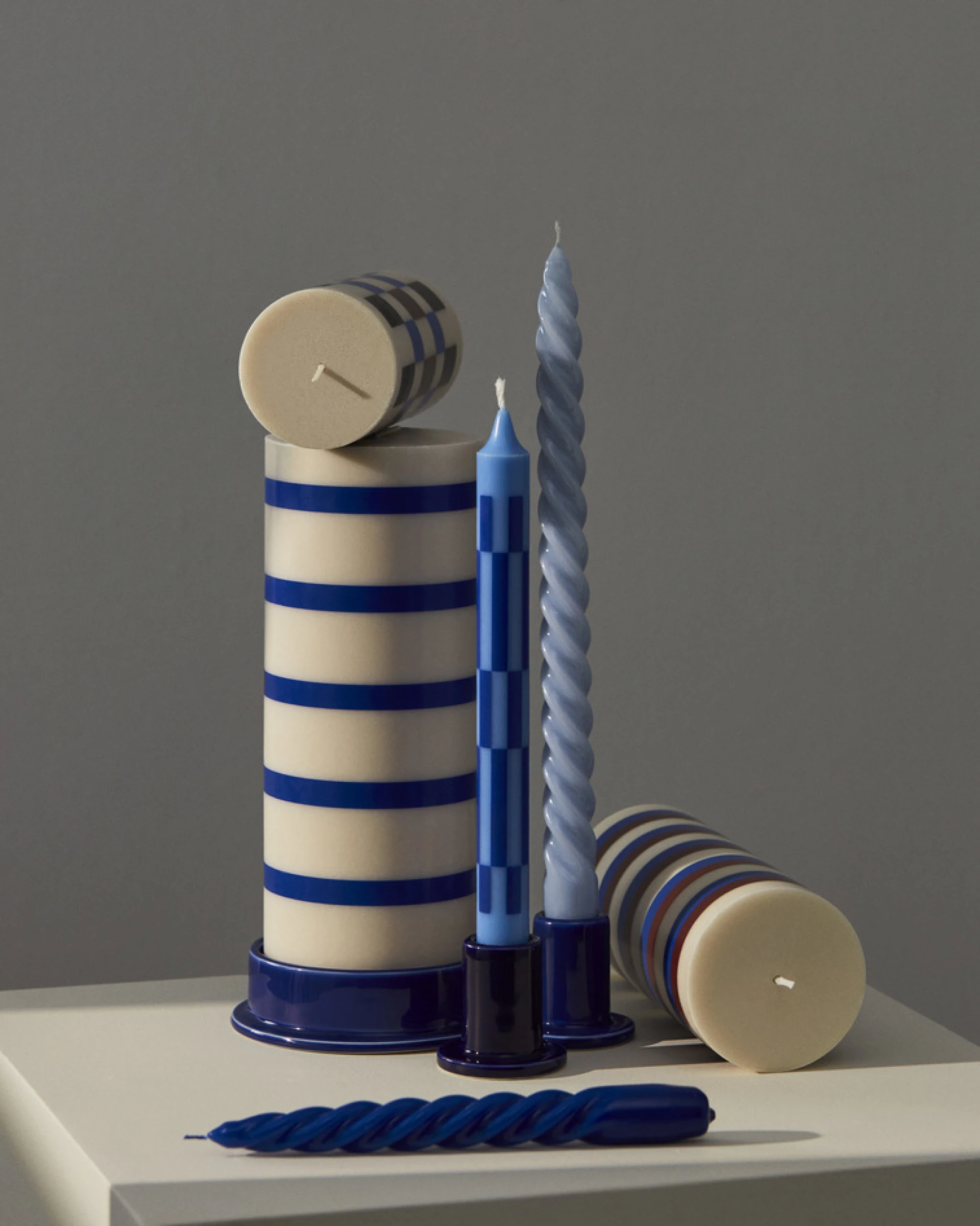 Tube Candleholder Blue