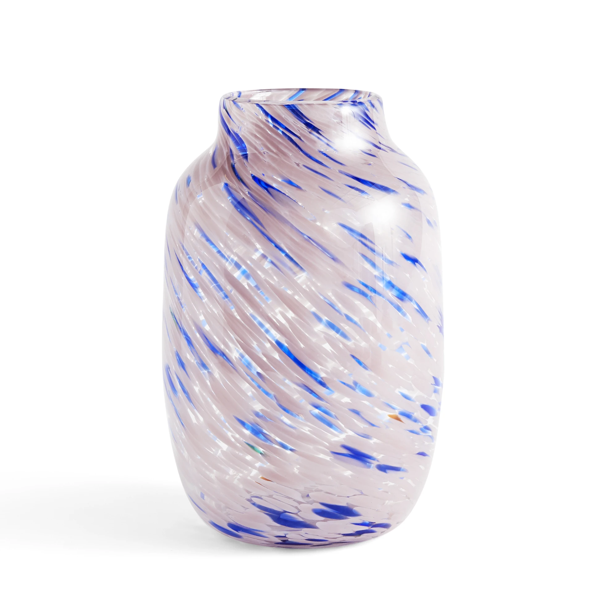 Splash Vase Round L Light pink and blue