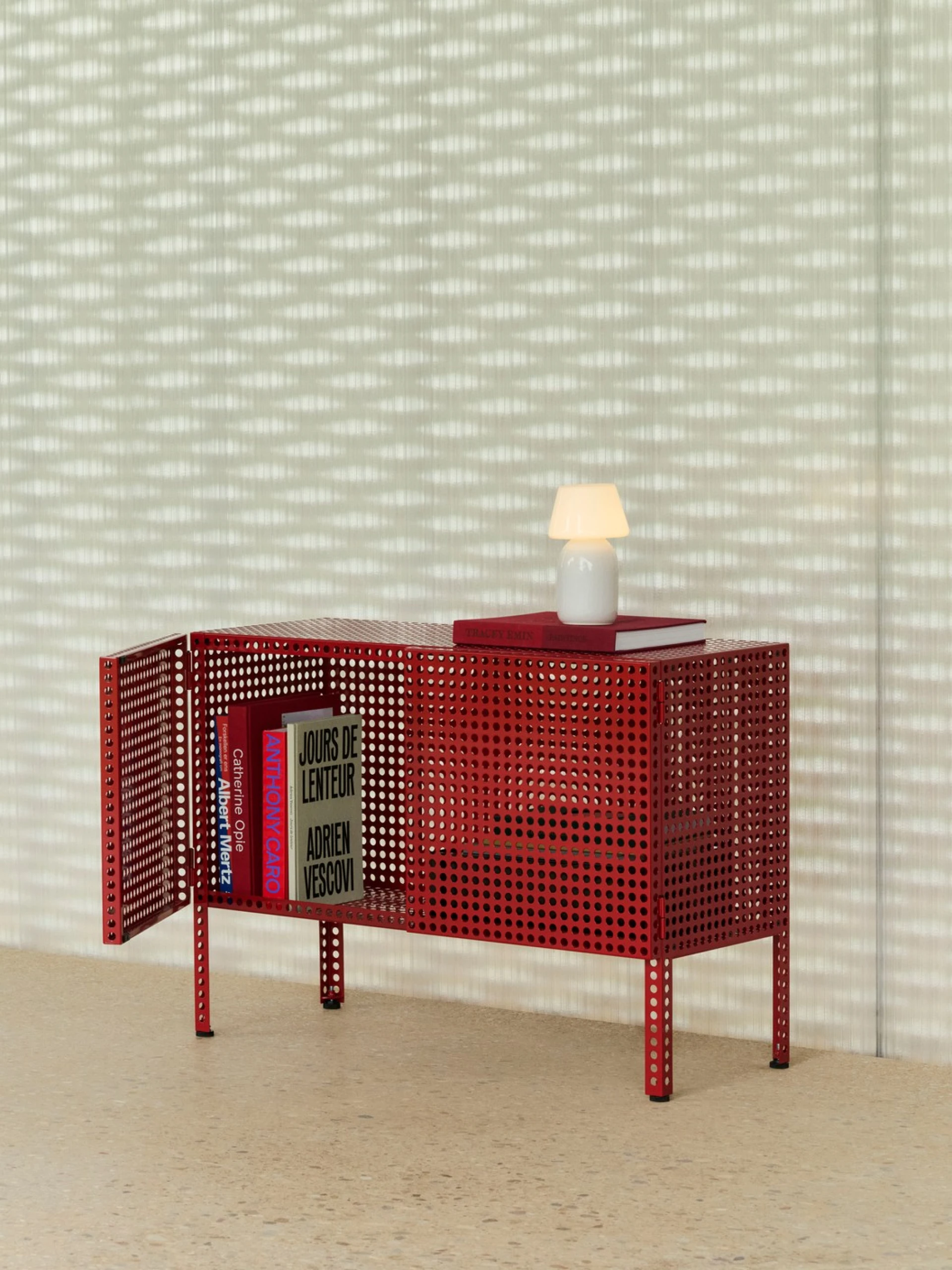 Perforated Cabinet Floor Small Wine red