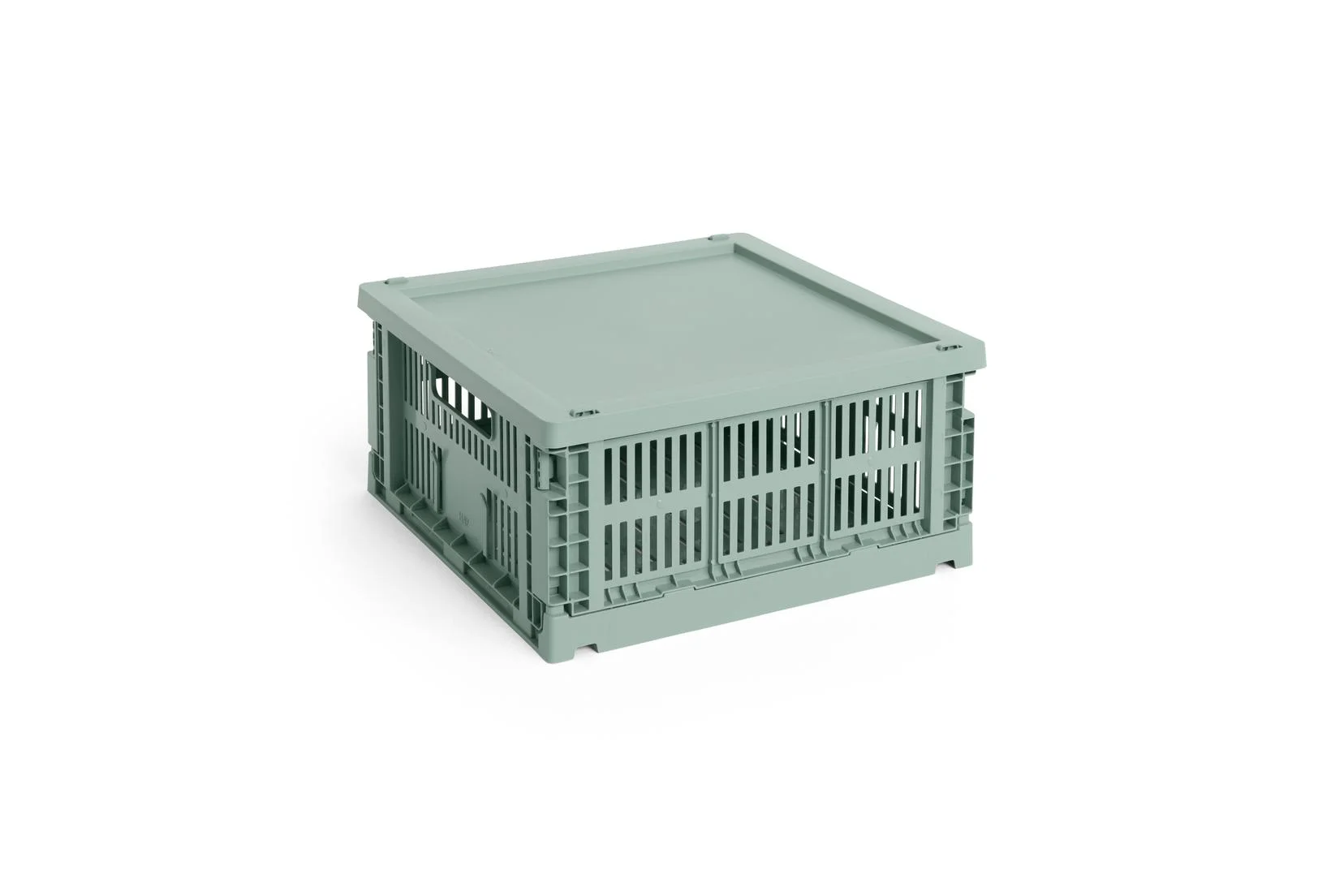 HAY Colour Crate Lid Plastic Medium Square/Cube Sage green