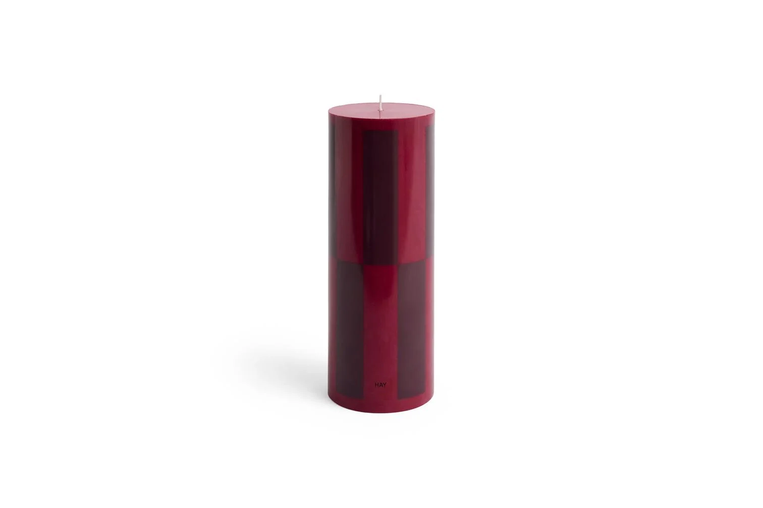 Column Candle Large Wine with bordeaux large check