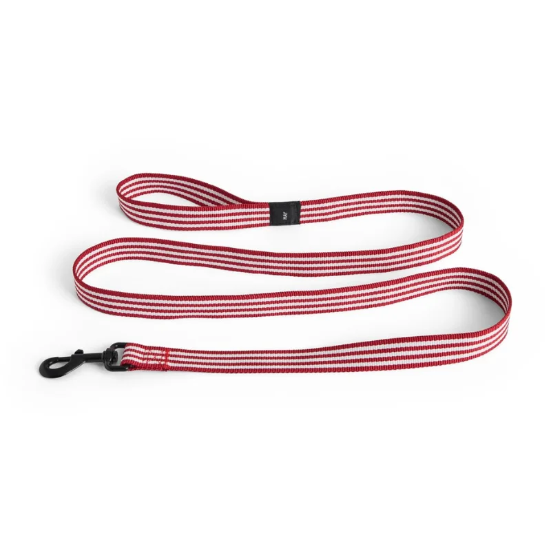 HAY Dogs Leash Flat M/L Red and white stripe