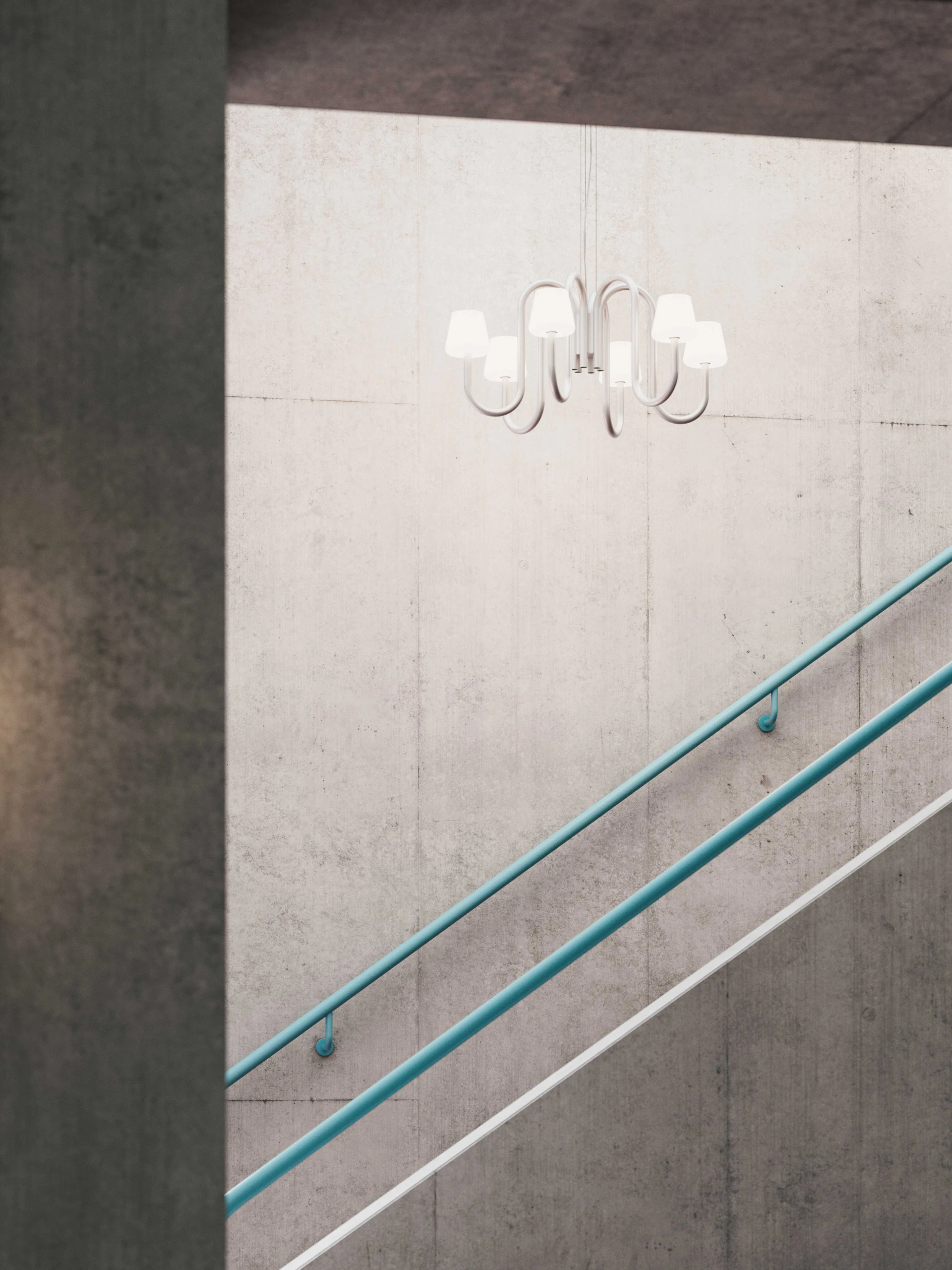 Apollo Chandelier 745 White opal glass